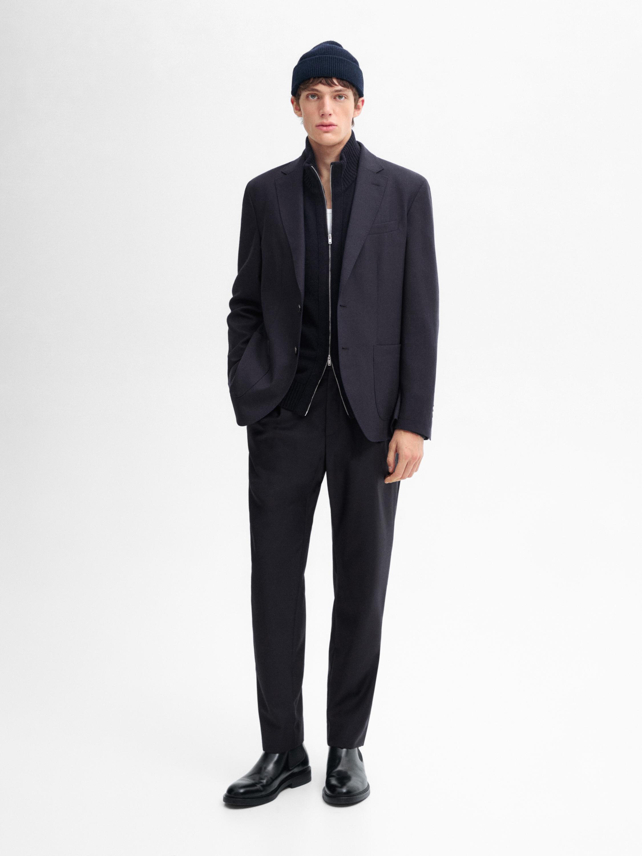 Jednobojni sako od 100 % vune · Morskoplava · Dressy | Massimo Dutti