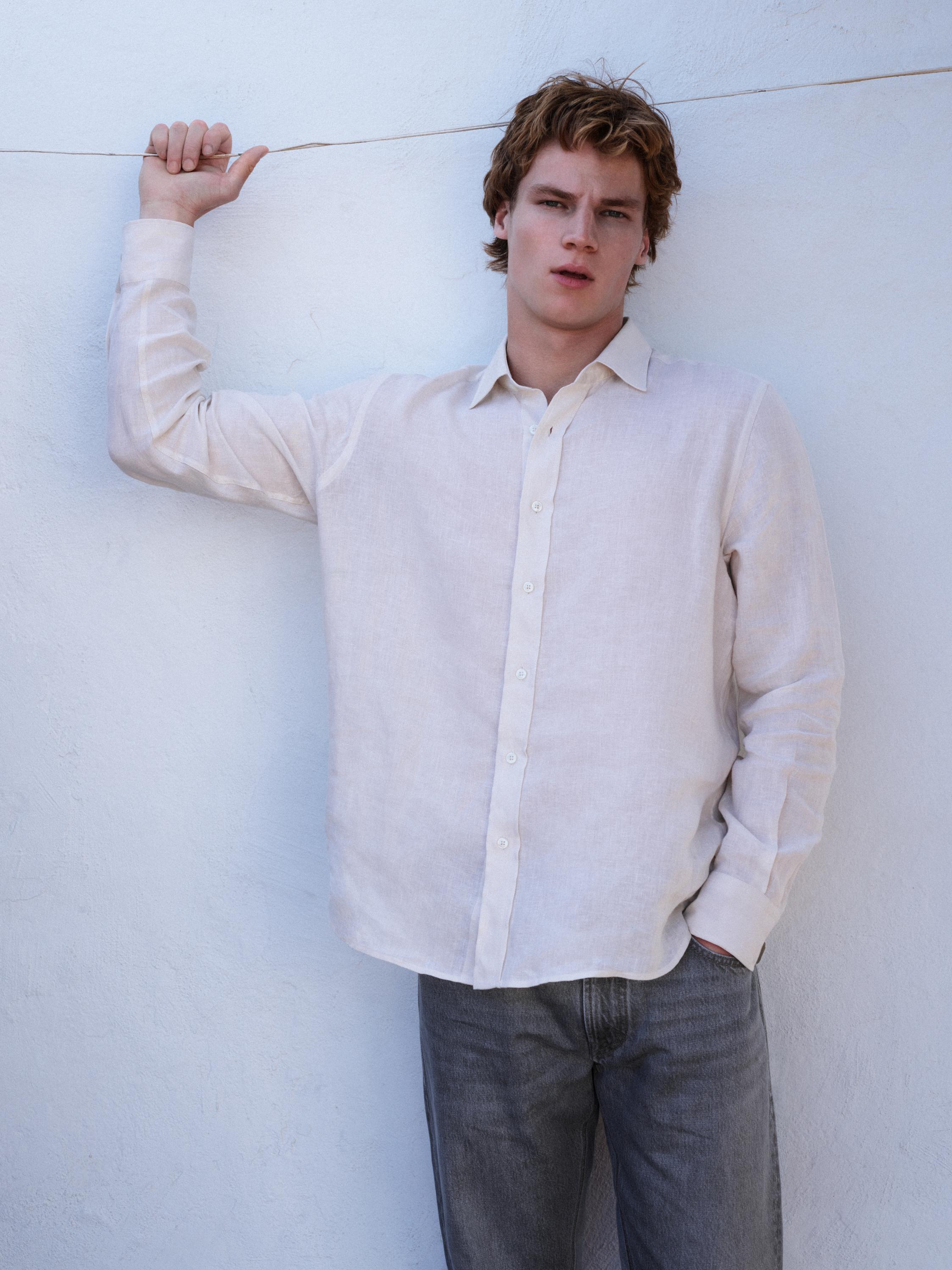 100% linen regular fit shirt