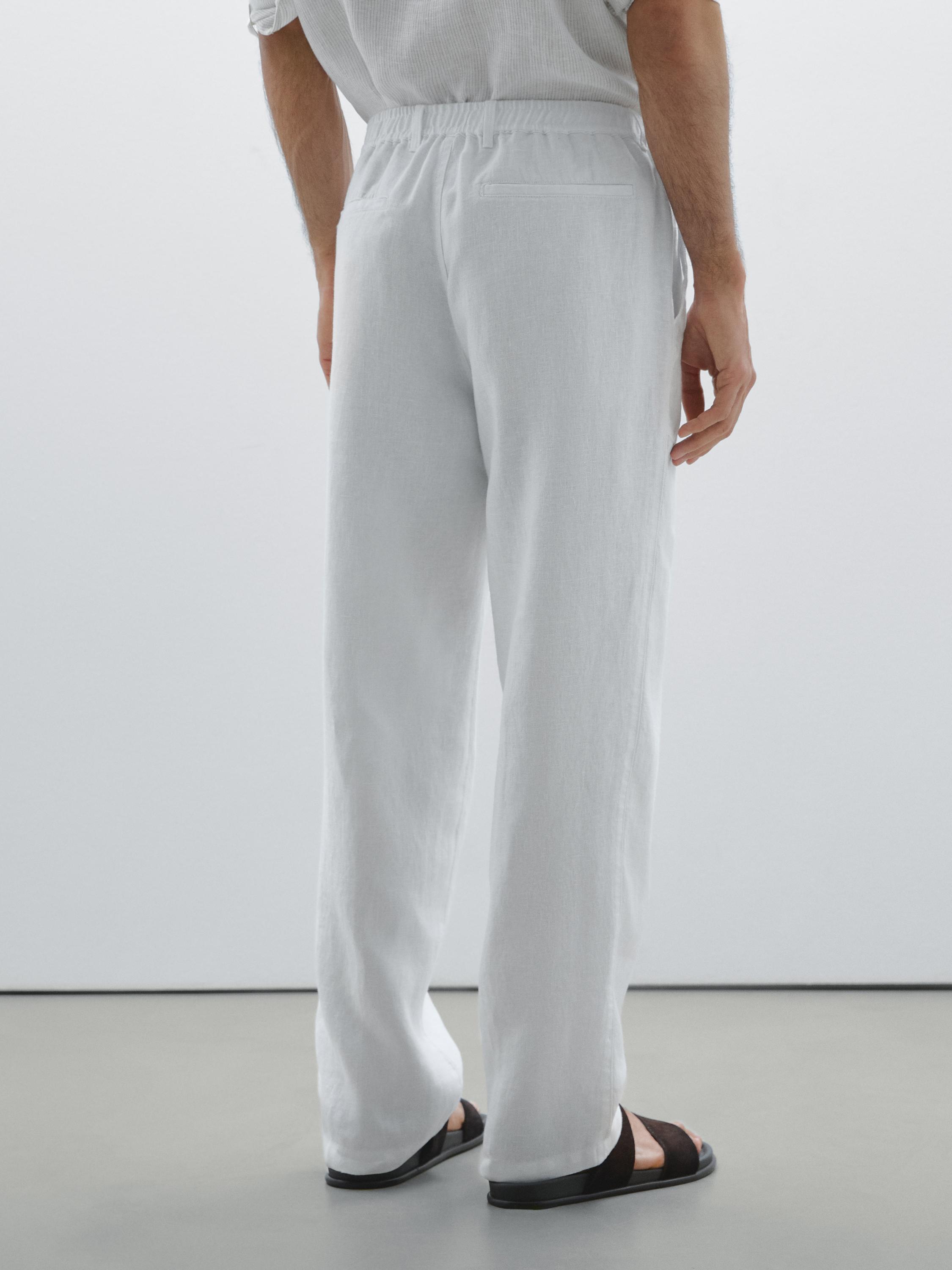 100% linen jogger fit trousers