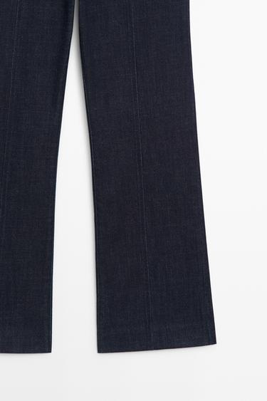 Flare-fit jeans with pocket detail — DARK BLUE 7