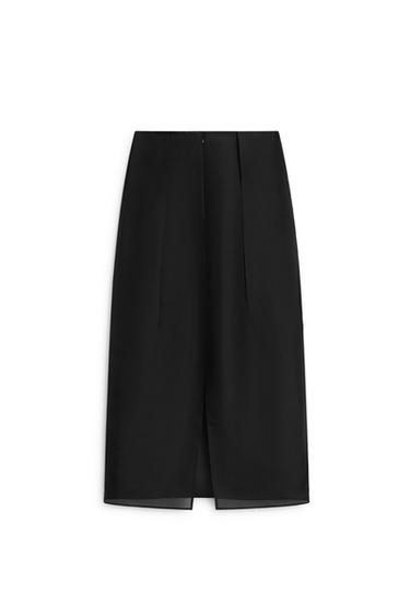 100% silk pleated midi skirt - LIMITED EDITION — BLACK 7