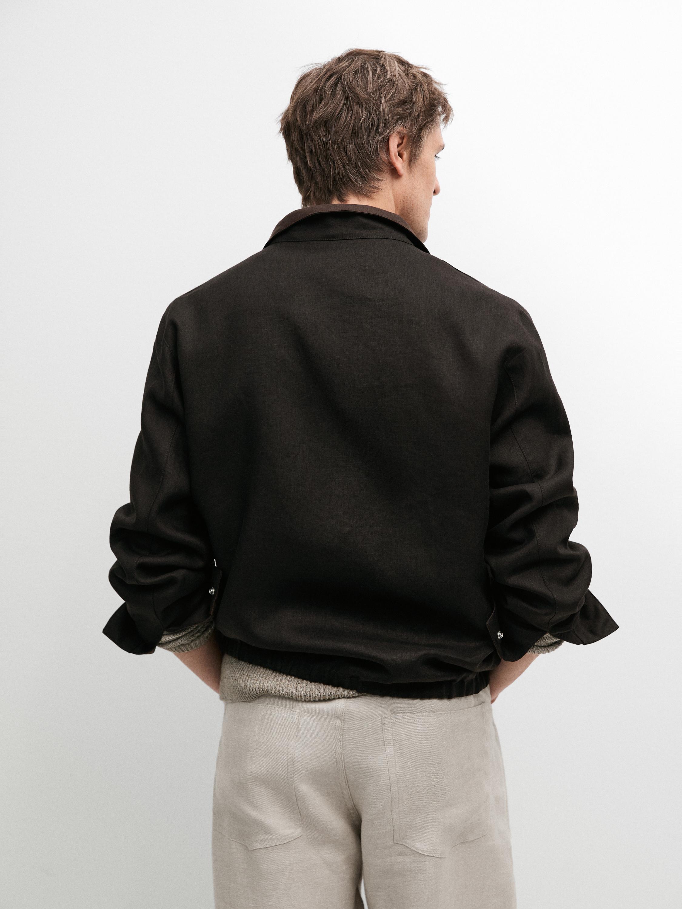 Çift taraflı keten ceket