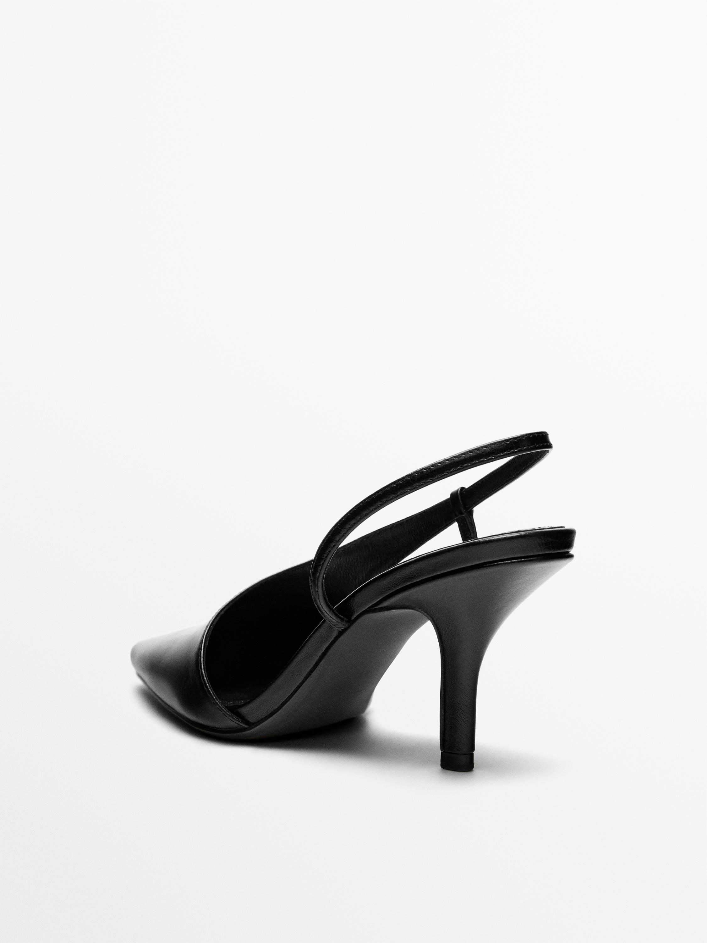 Asymmetric high-heel shoes — BLACK