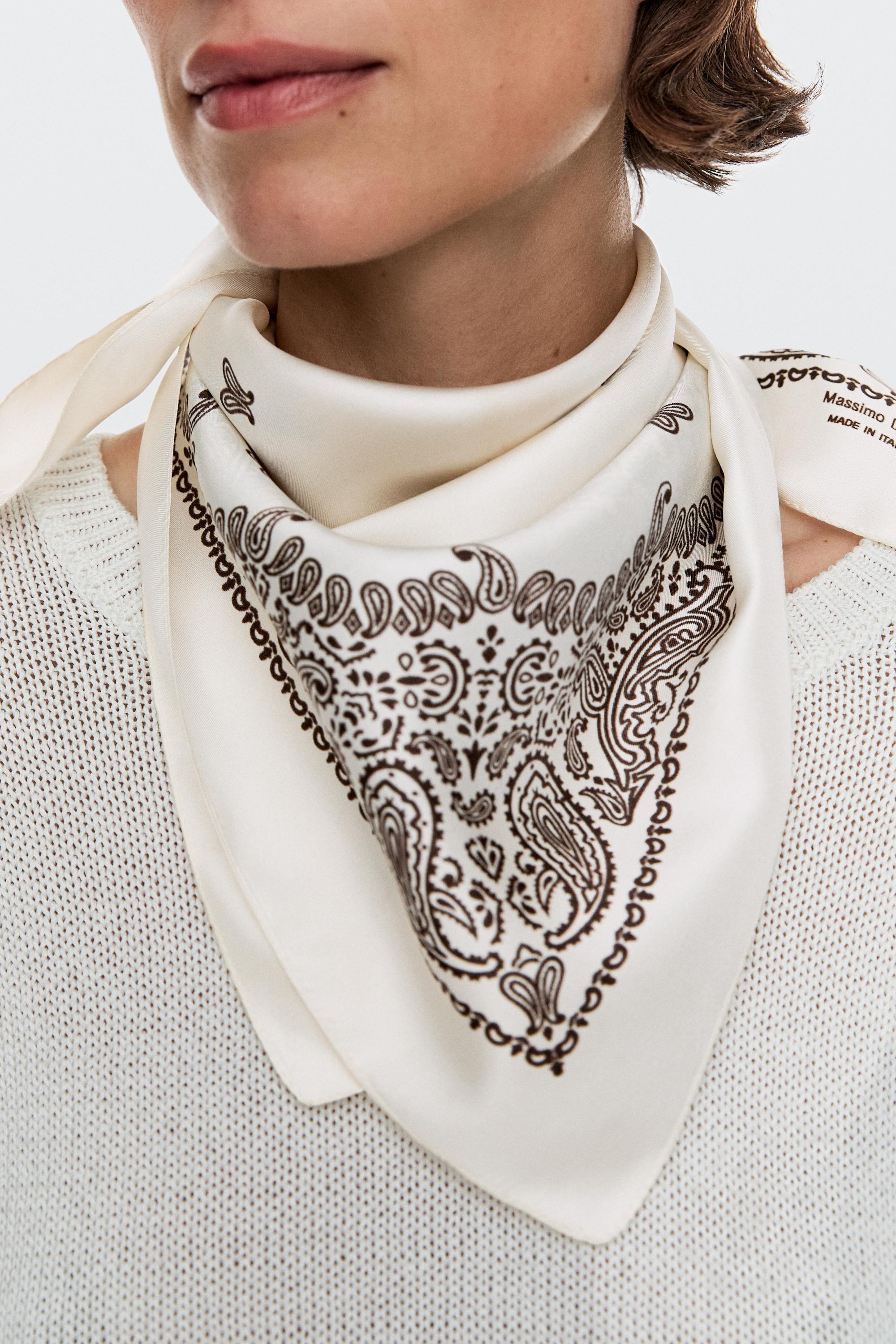 100% silk paisley print scarf