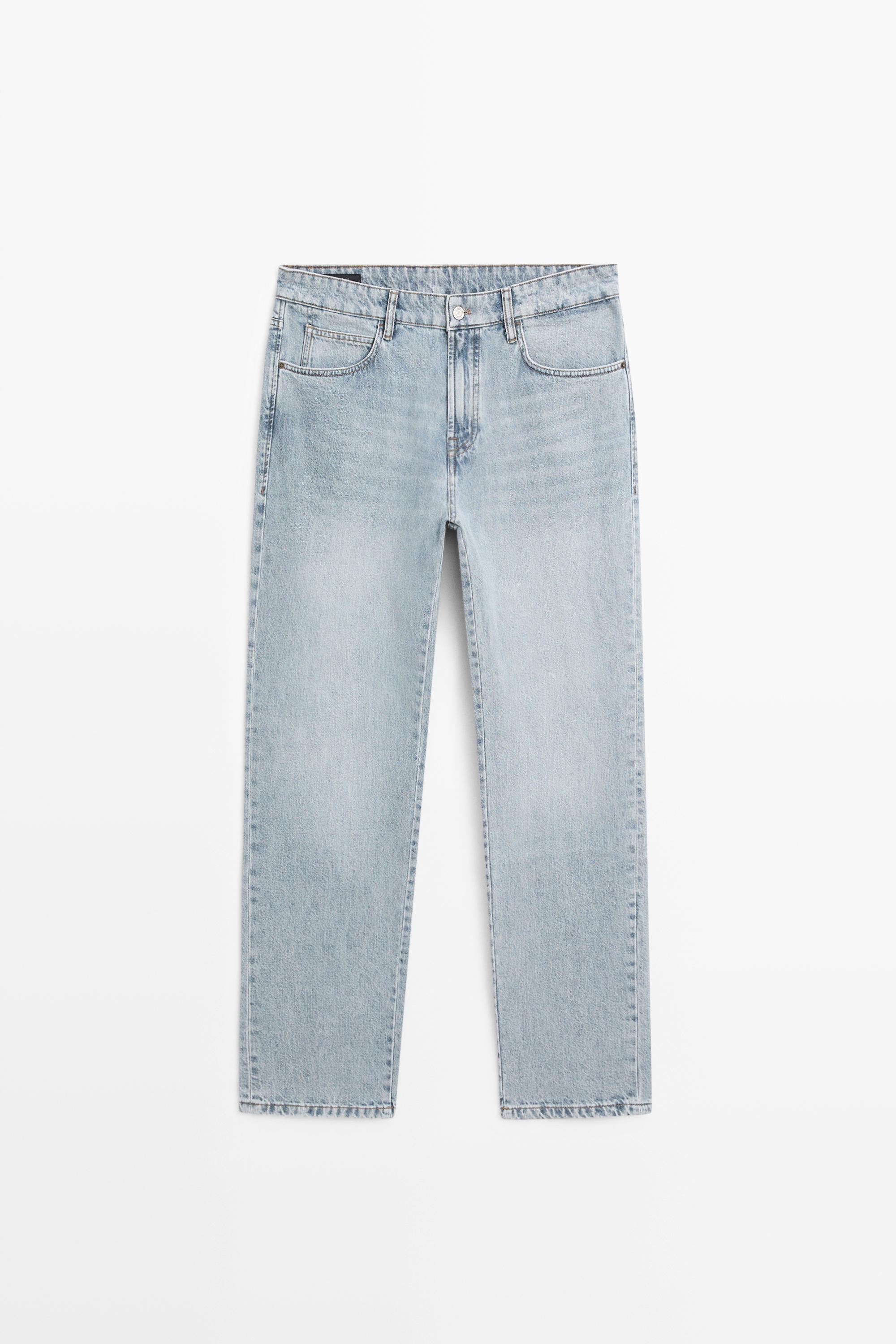 Tapered fit cotton jeans — MEDIUM BLUE