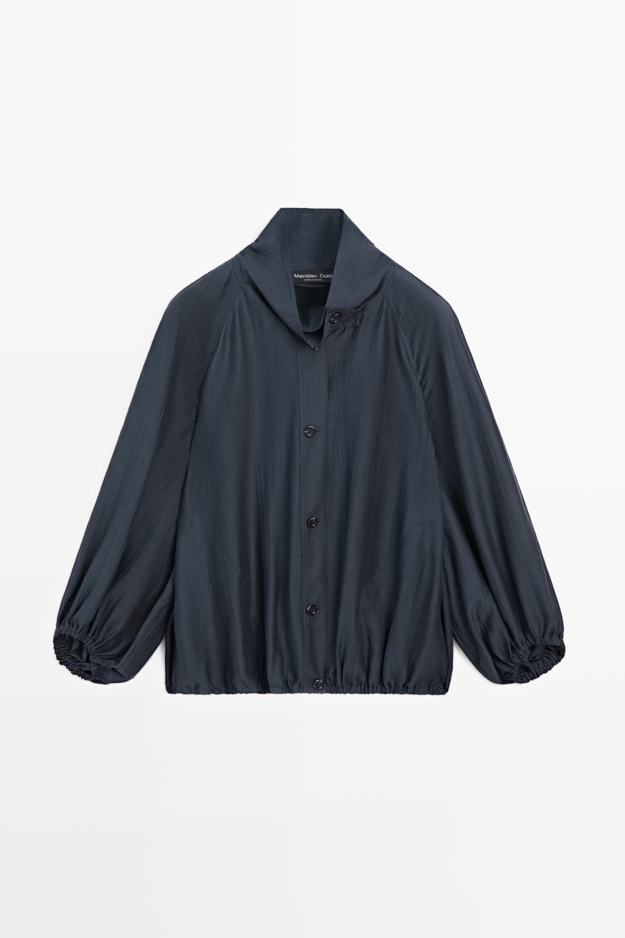 Bomber fluido con dettaglio arricciato