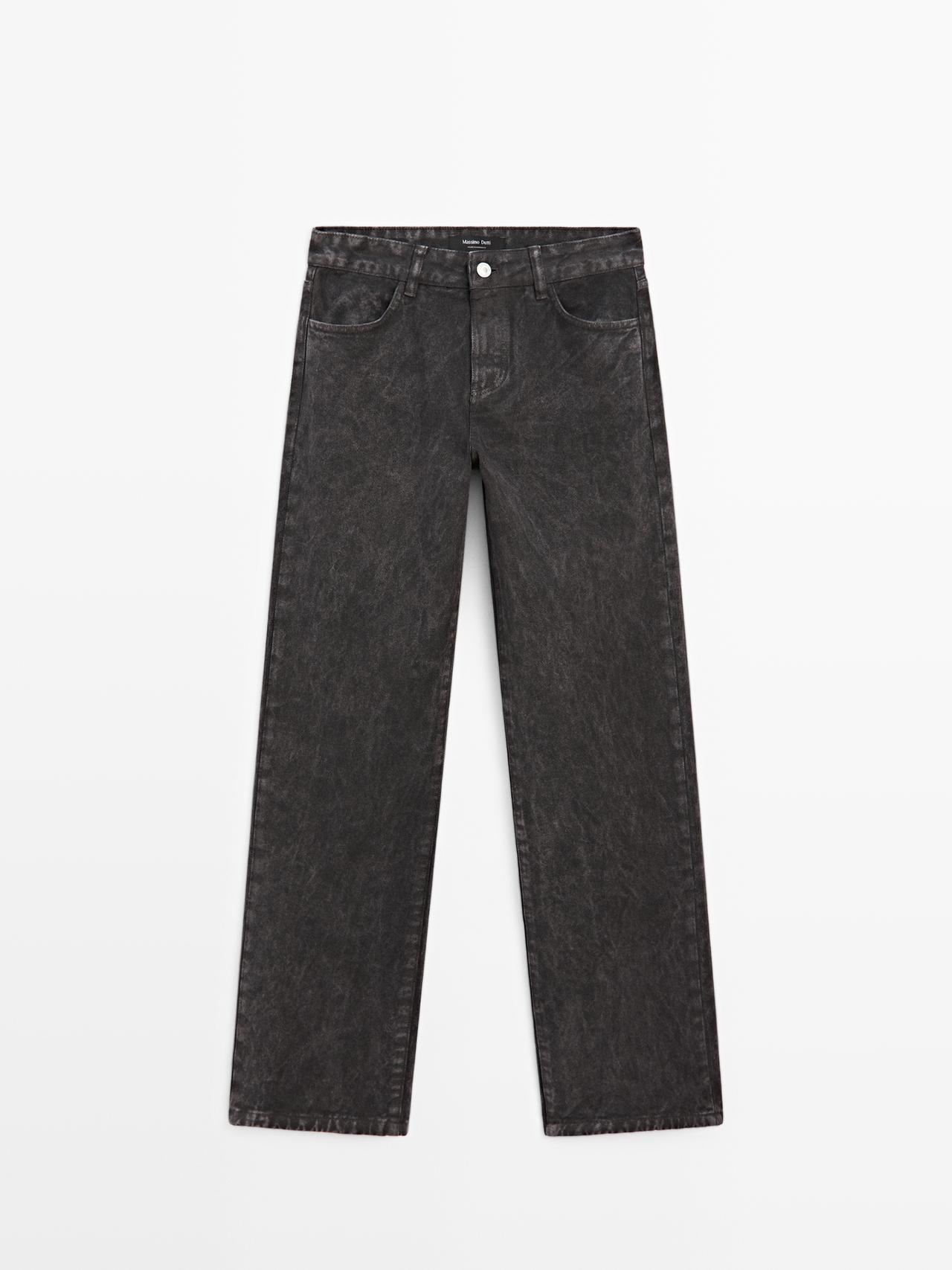 Massimo Dutti - Dame - Mid Waist, Regular Fit Jeans - Mørk Grå - 42