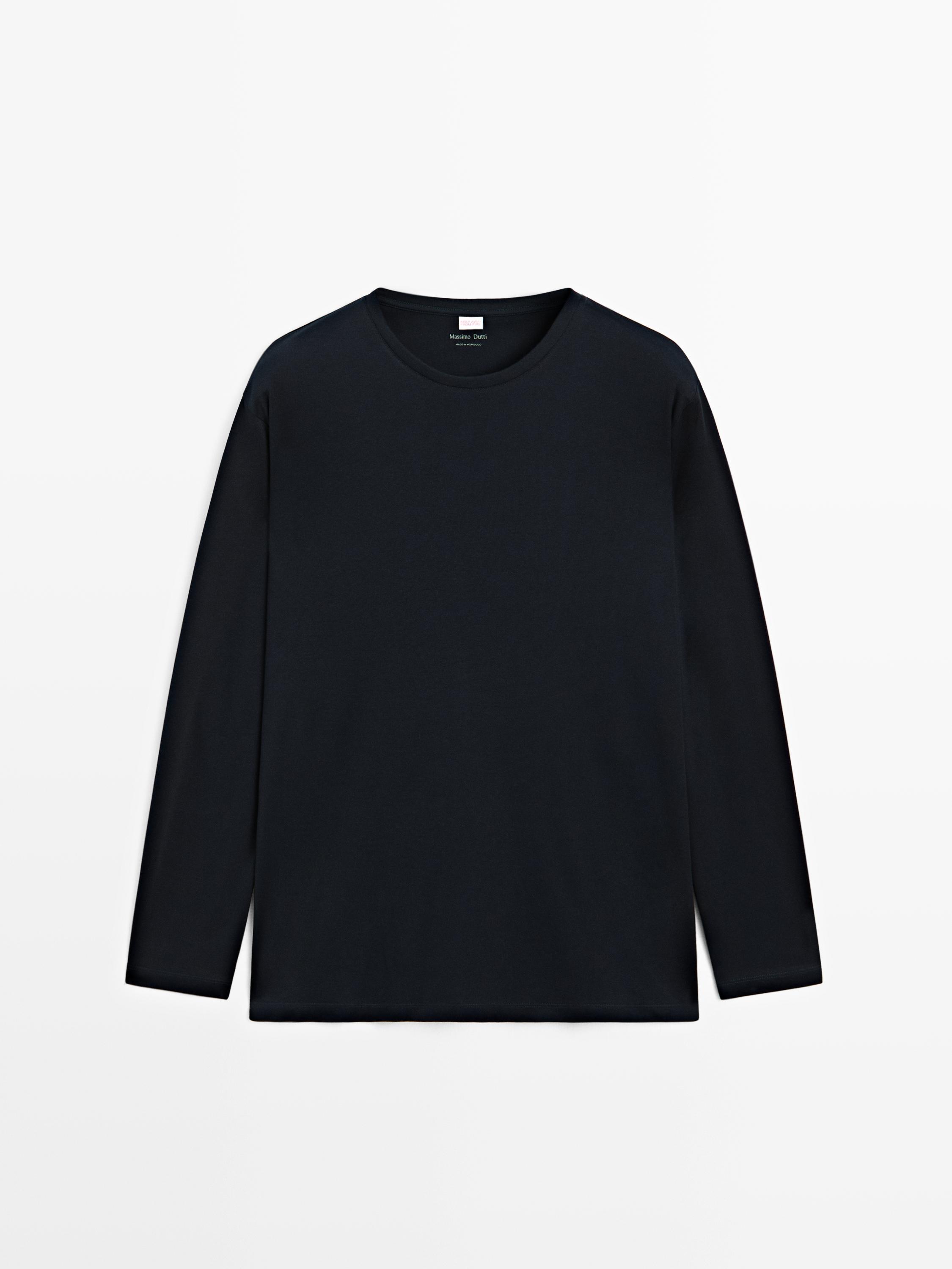 100% cotton striped pyjamas with long sleeve T-shirt · Blue · Underwear Massimo Dutti