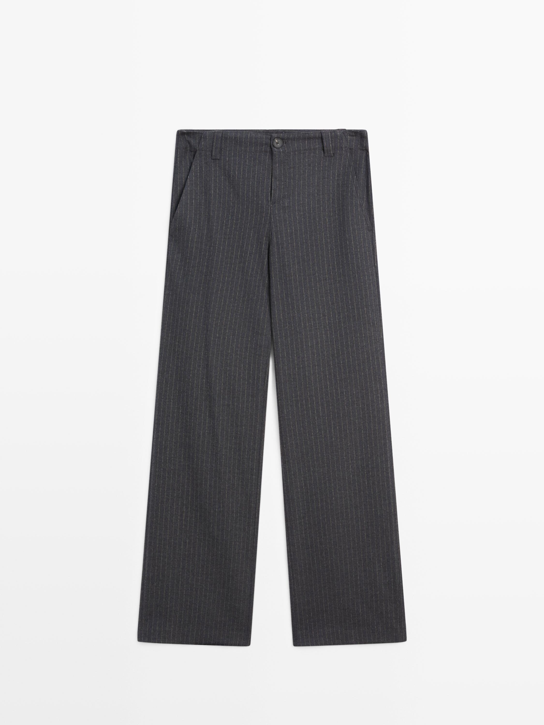 Pinstripe wide-leg trousers