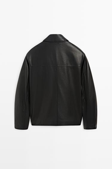 Nappa leather jacket with pocket detail — BLACK 6