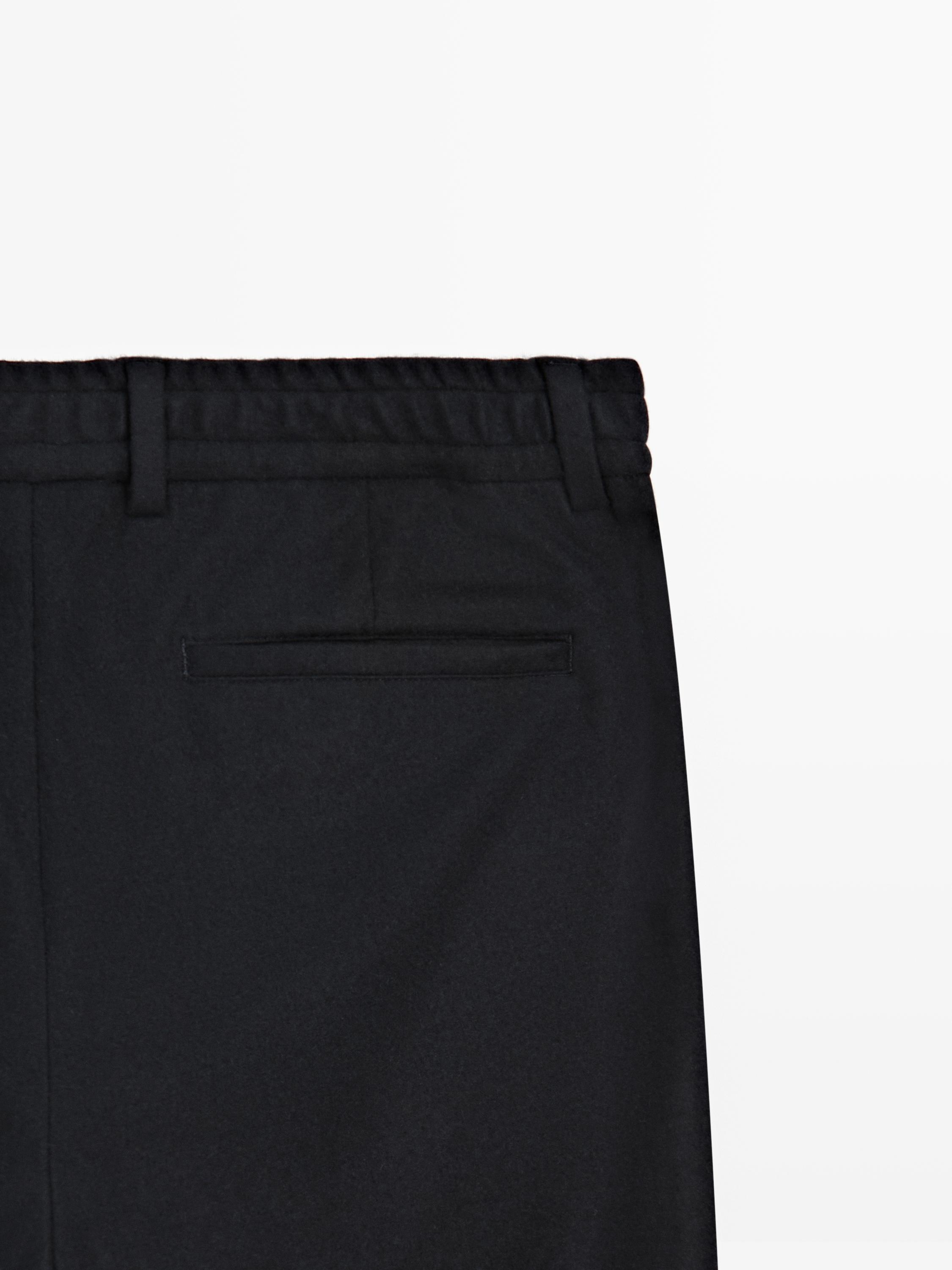 Wool blend trousers — NAVY BLUE