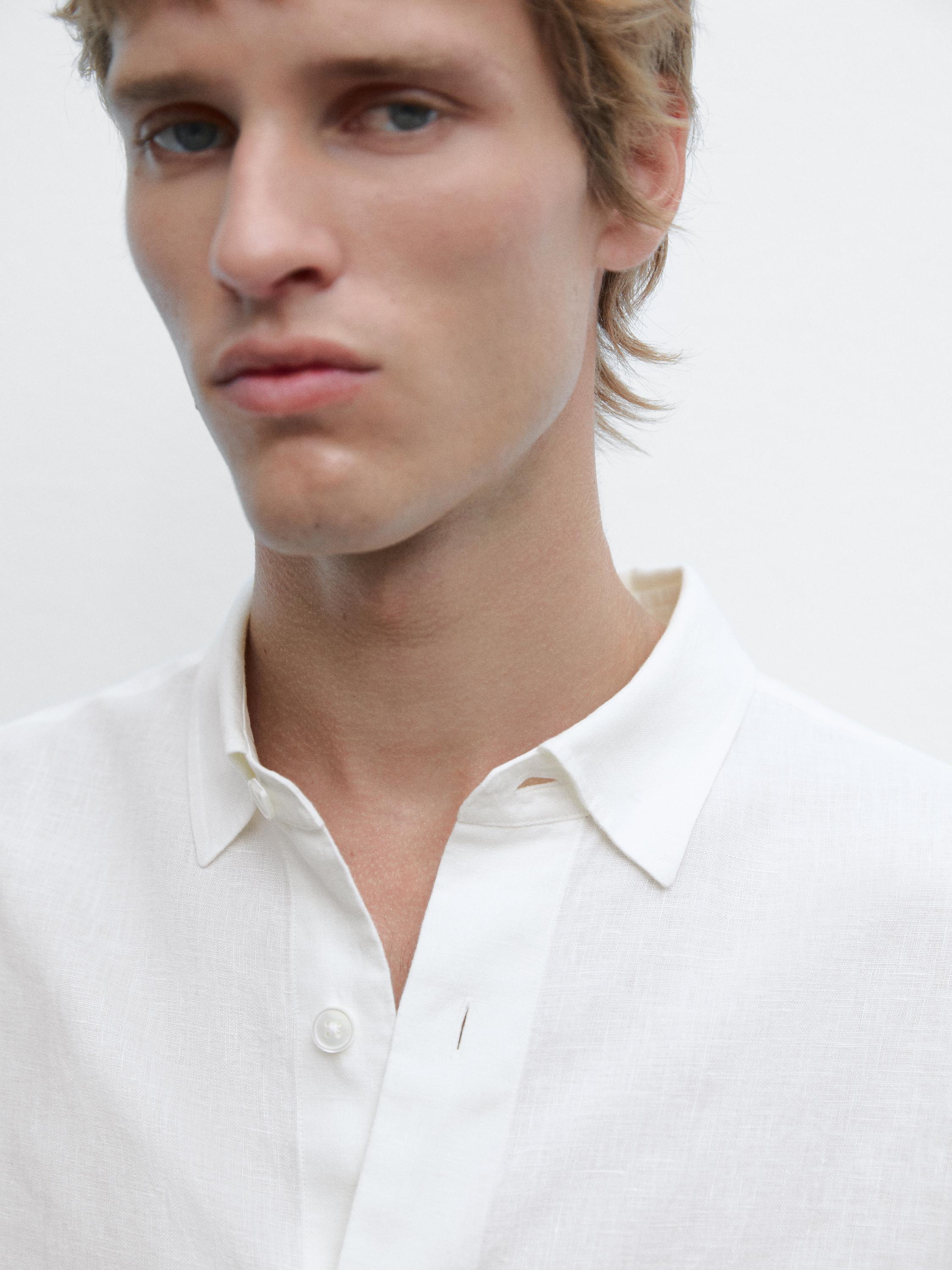 Koszula regular fit ze 100% lnu