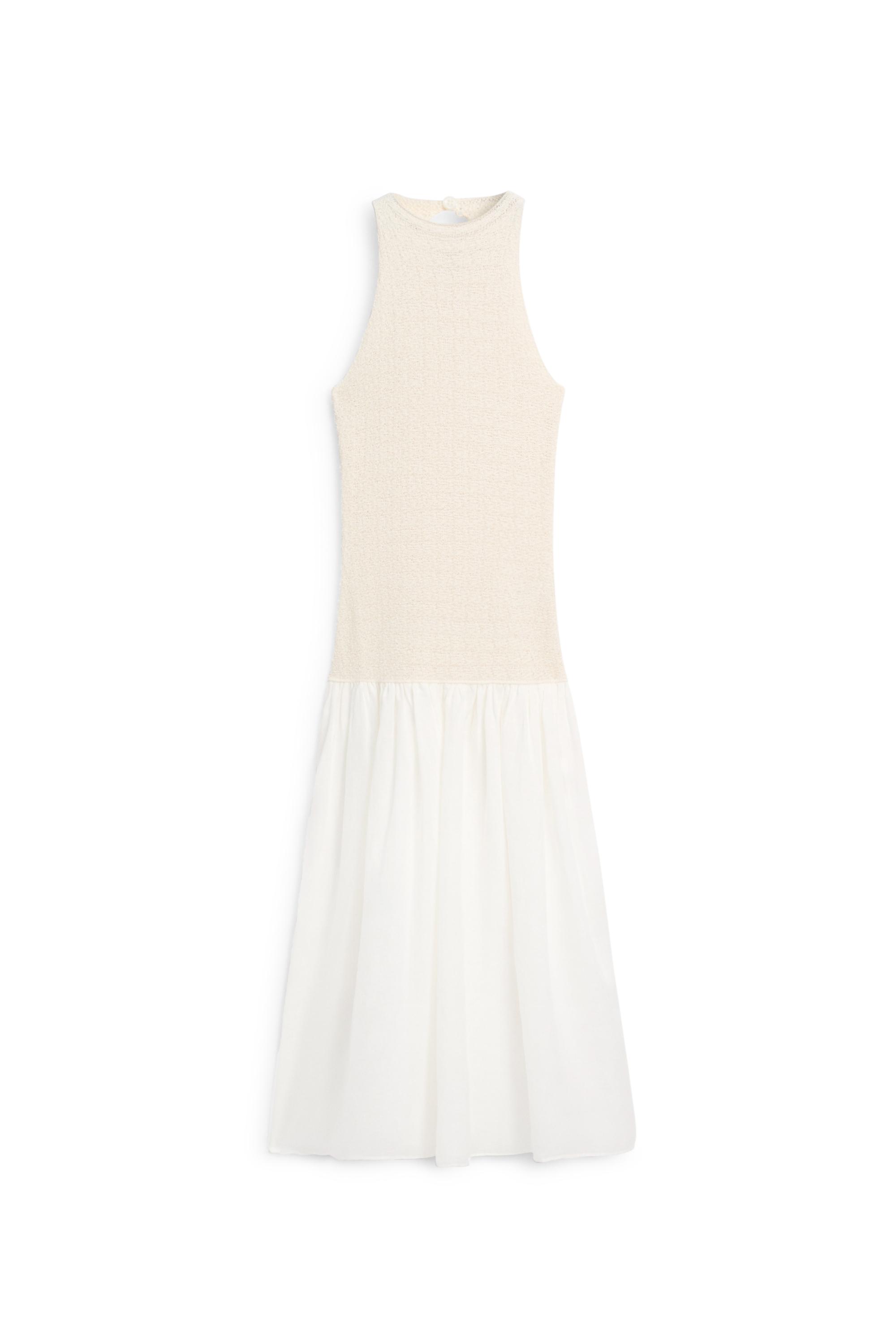 Kombine halter yaka midi elbise · Natürel · Bereler Ve Şapkalar | Massimo Dutti