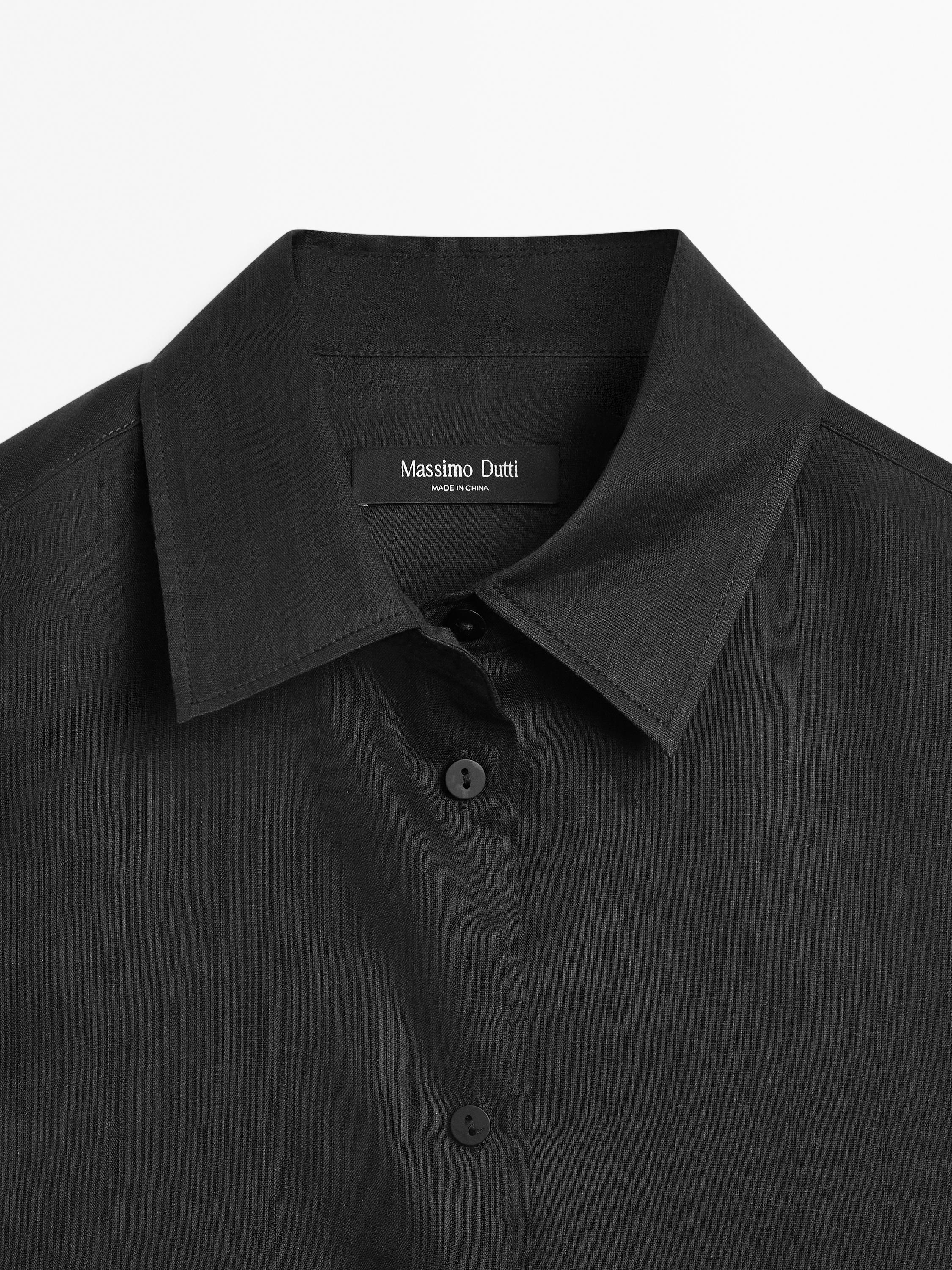 Lightweight semi-sheer 100% ramie shirt