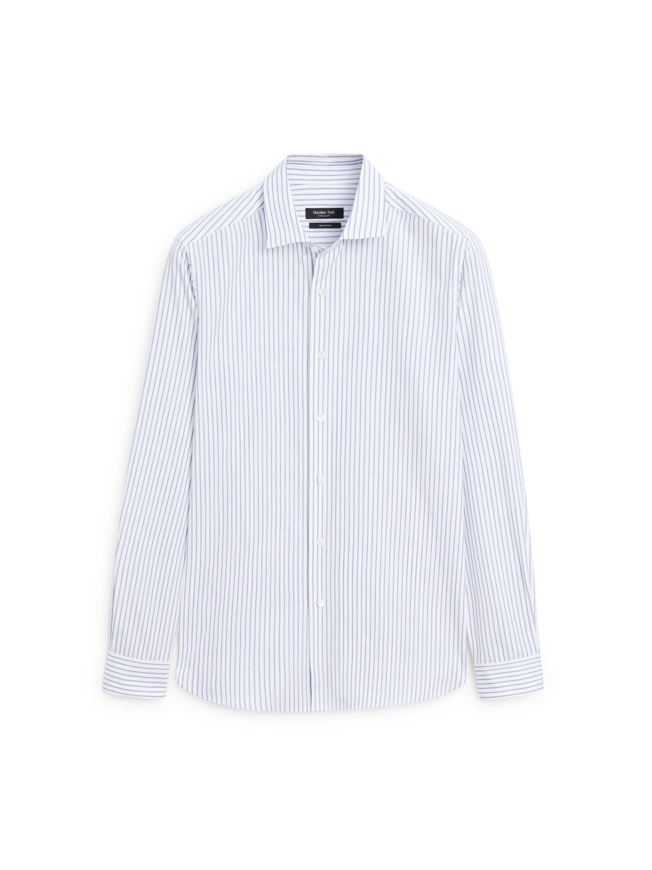 Regular fit striped shirt — Light Blue