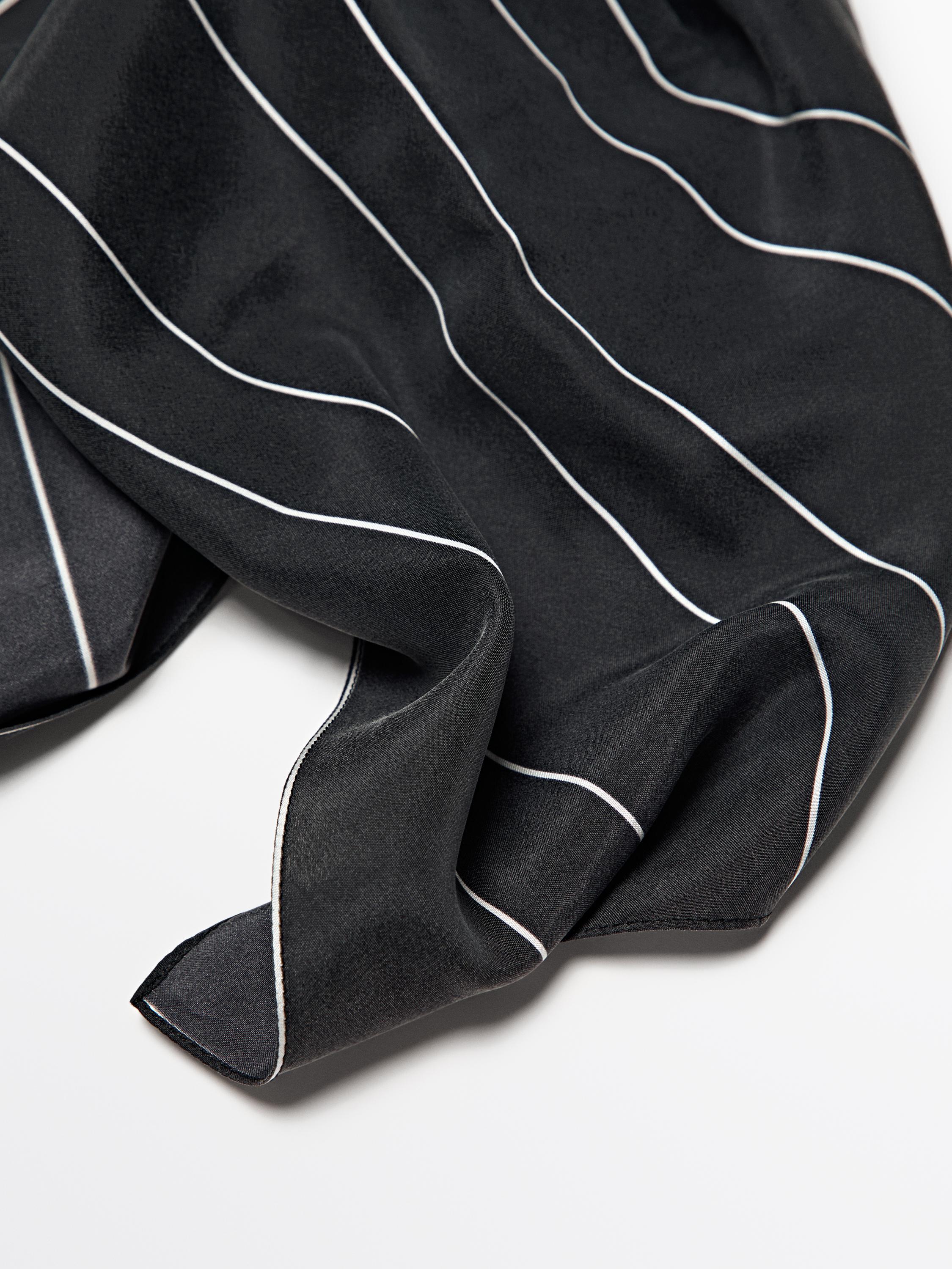 100% silk striped scarf