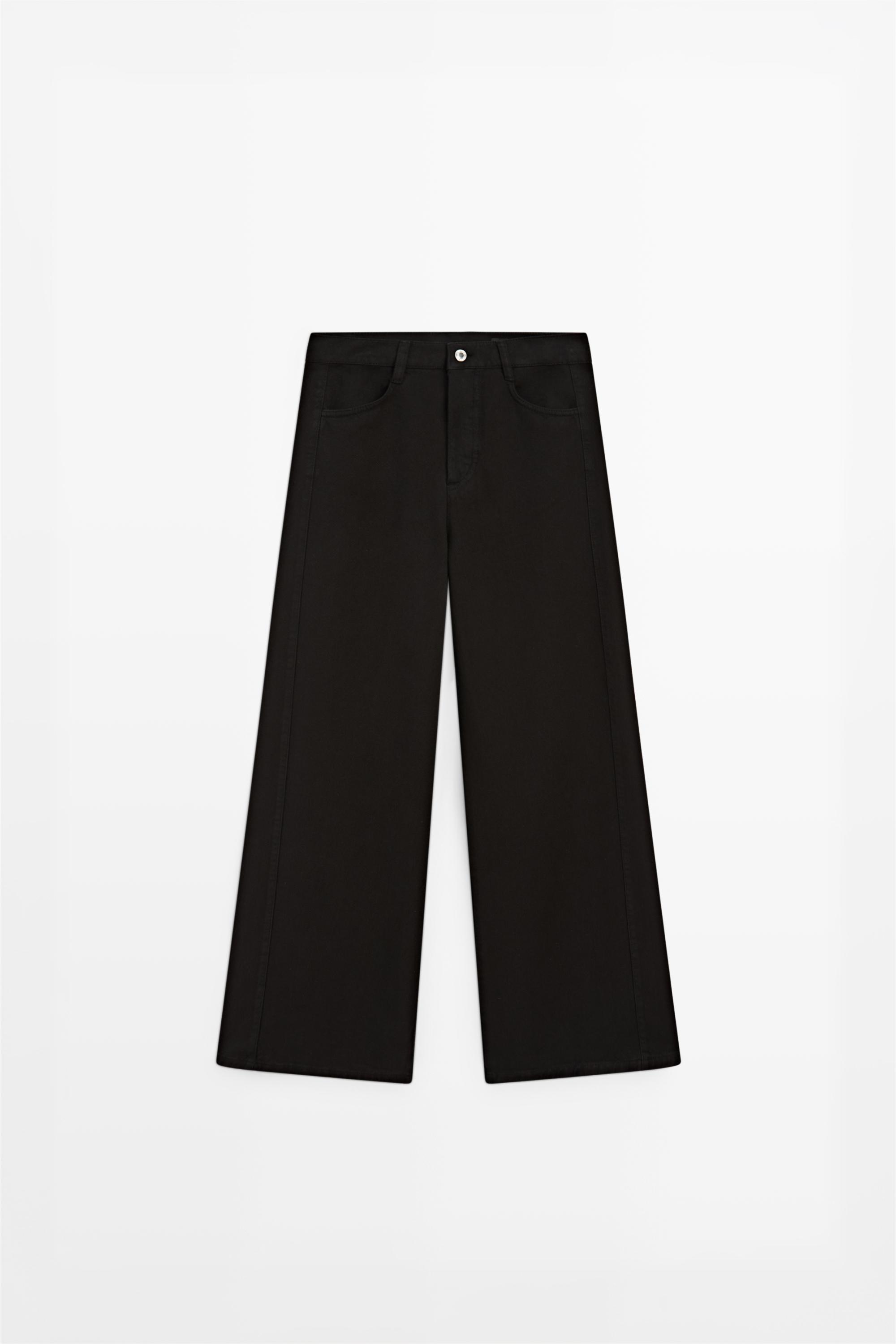Flowy wide-leg jeans — BLACK