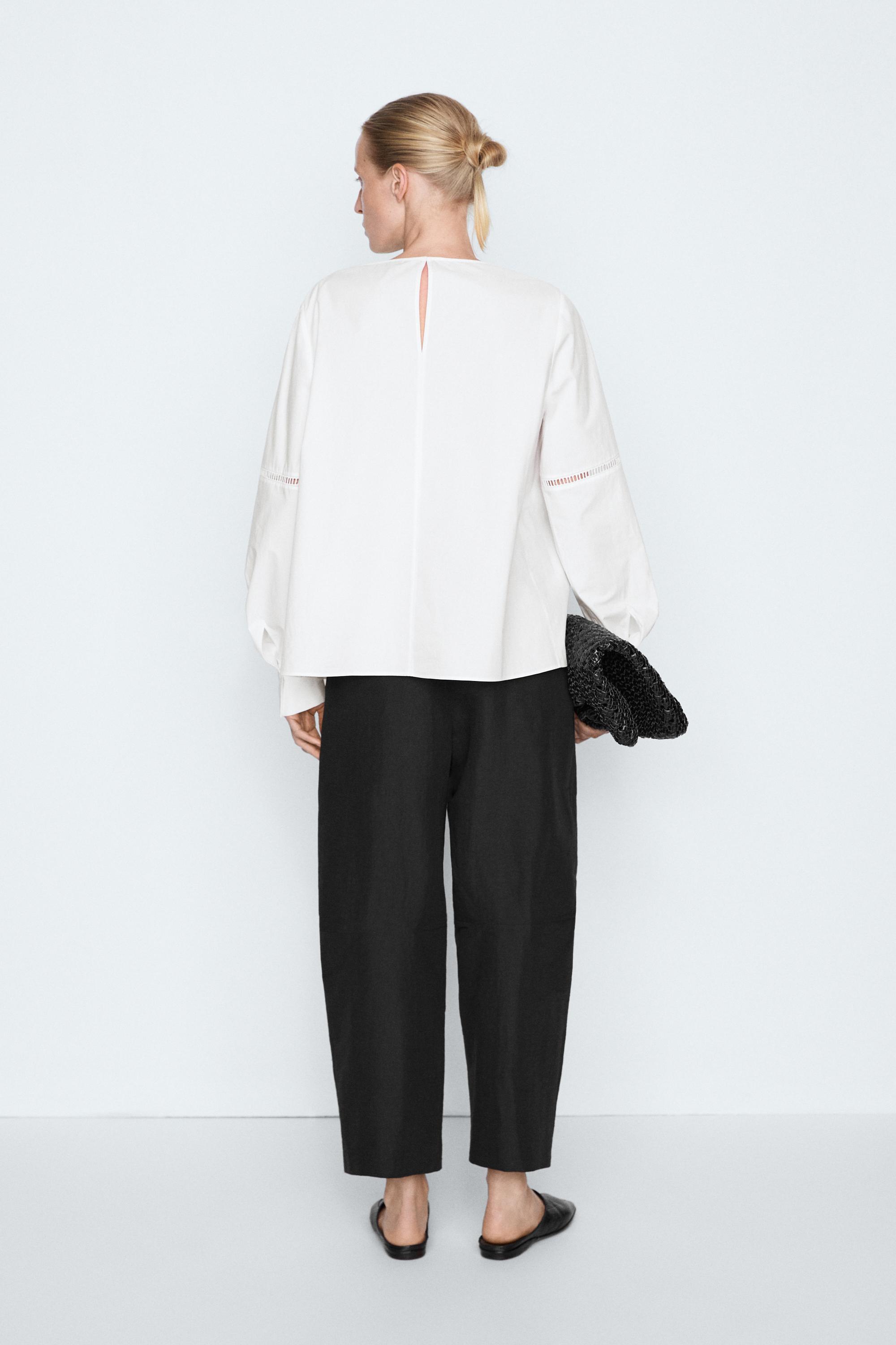 100% Cotton Puffed Sleeve Blouse - STUDIO — Off white