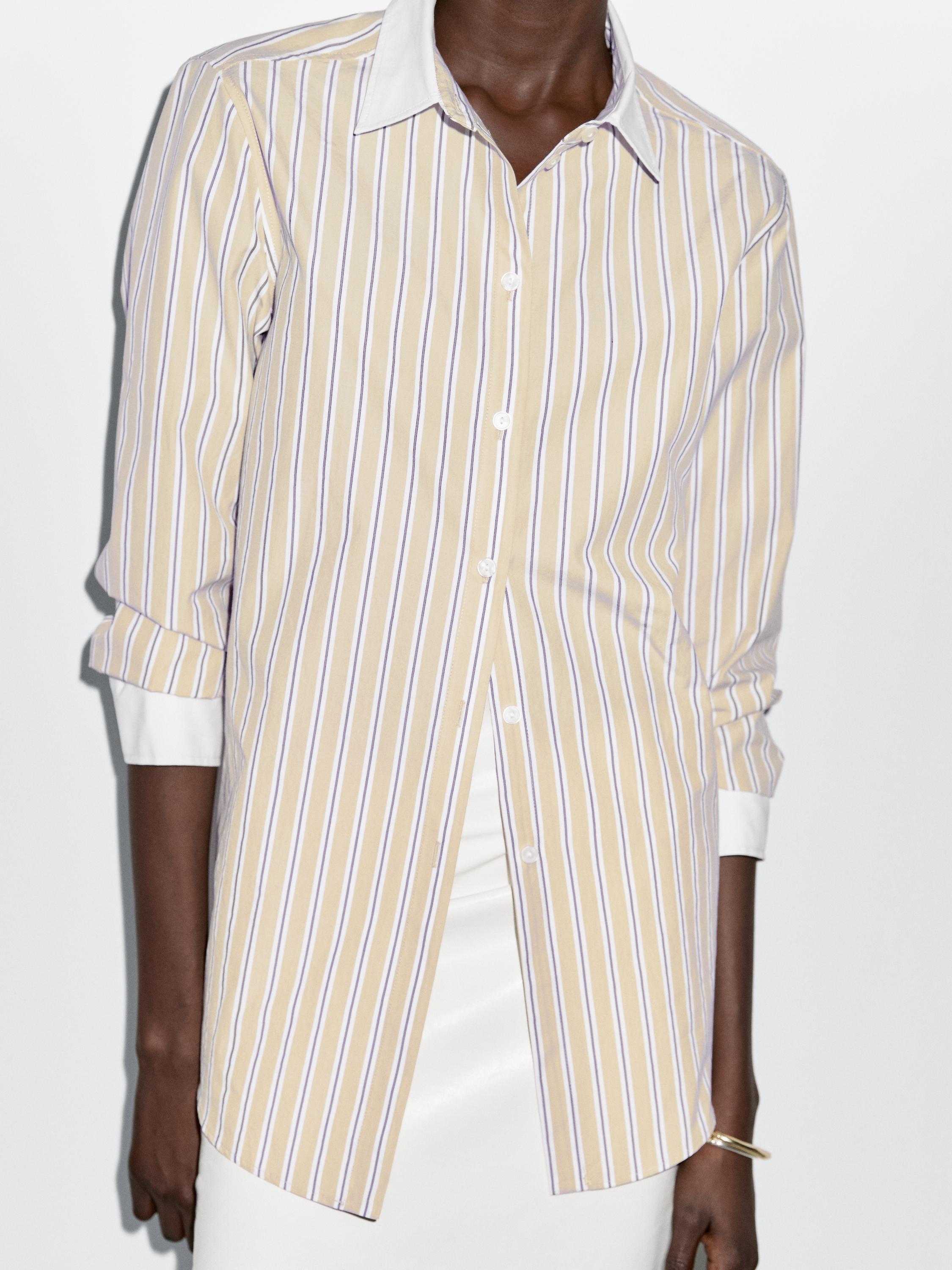 Striped shirt with contrast detail