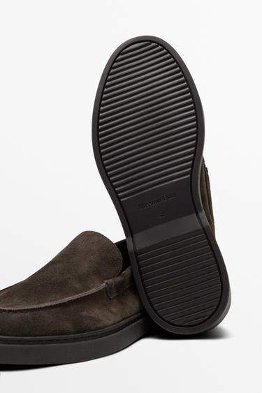 Split suede leather loafer — BROWN 5