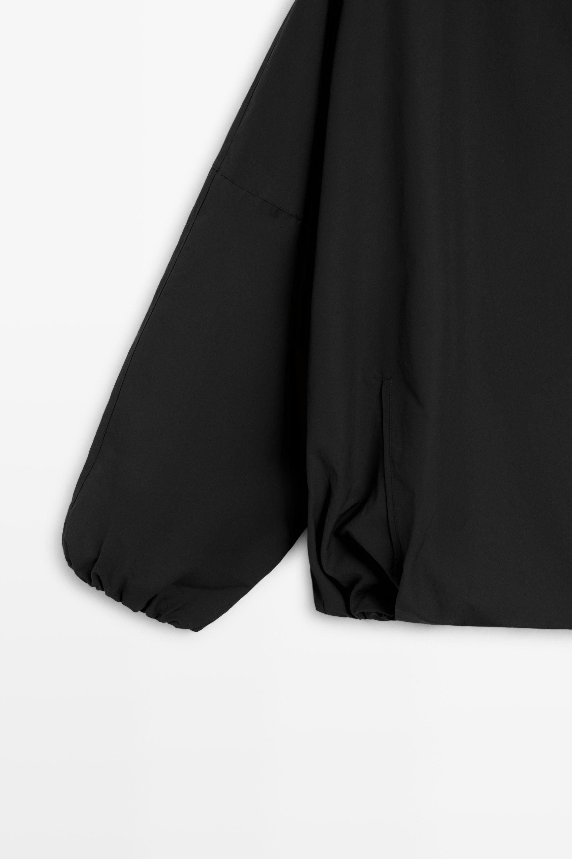 Technical bomber jacket with side button — BLACK