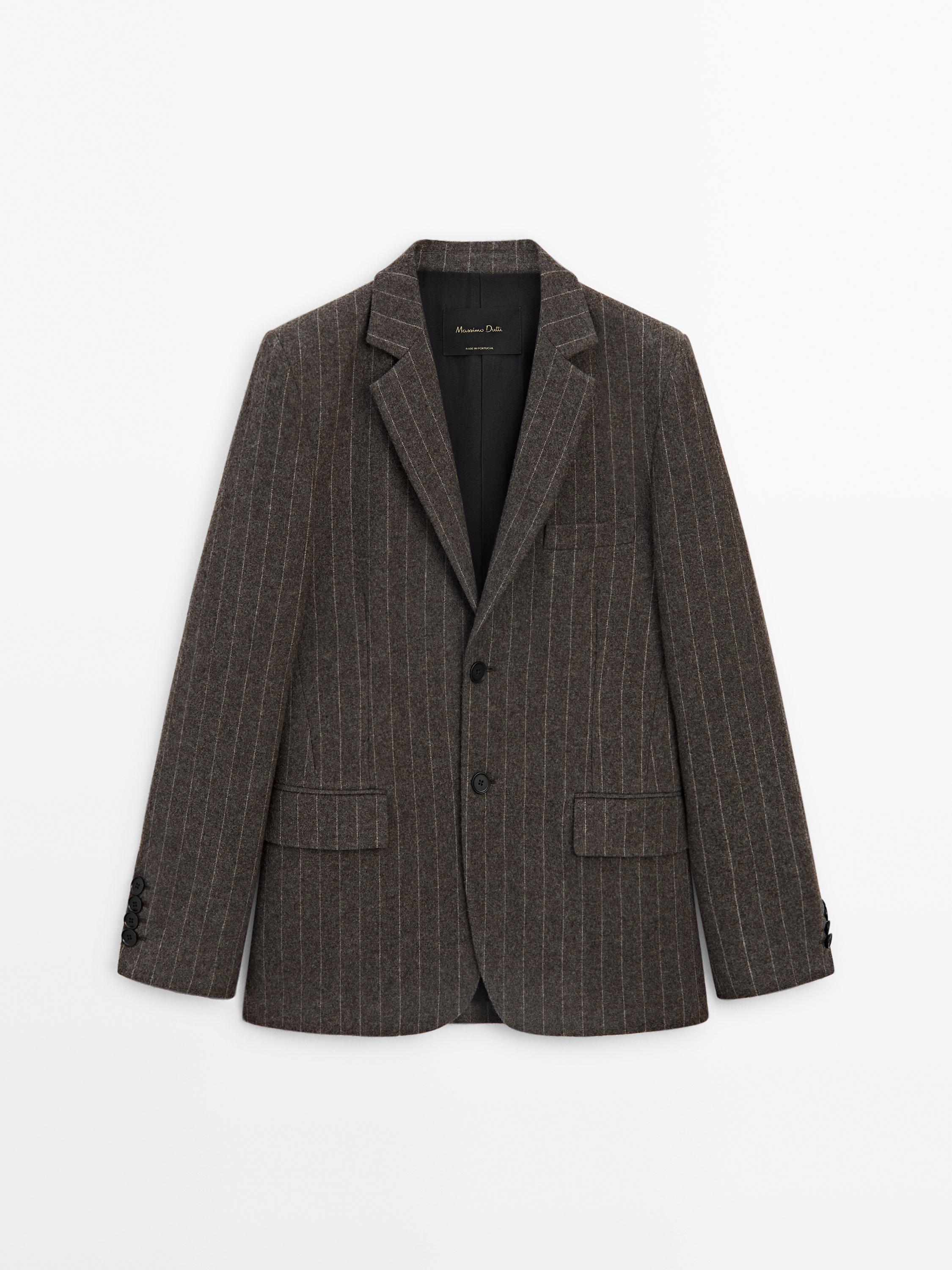 Pinstripe Suit Blazer · Mink · Dressy Massimo Dutti 2615