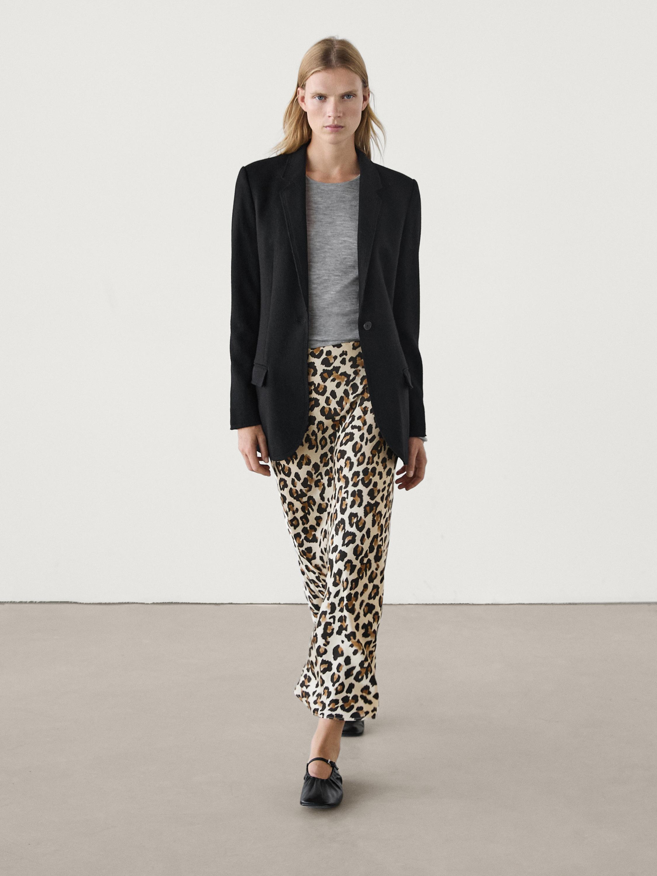 Long animal print skirt