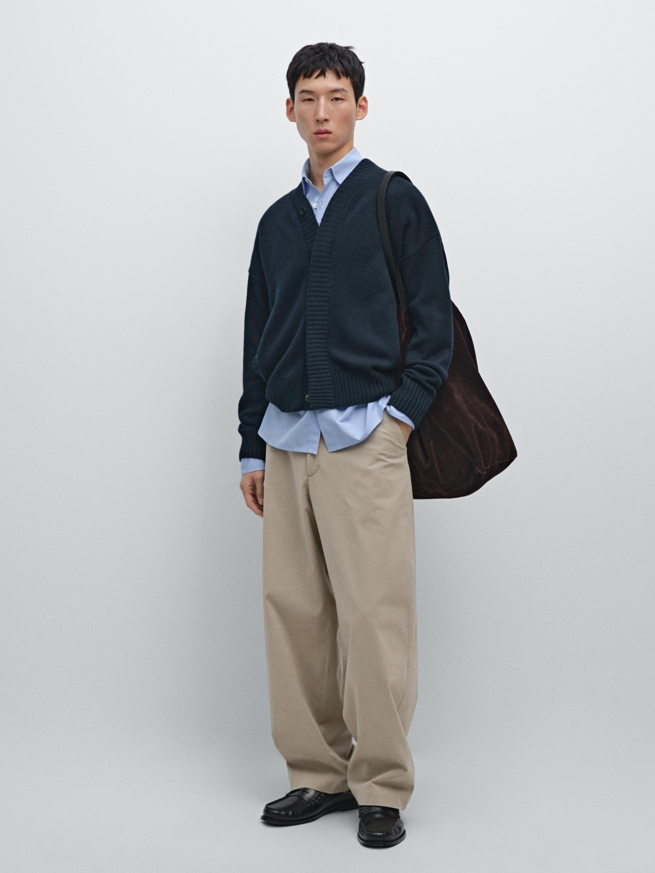 Wool blend V-neck cardigan