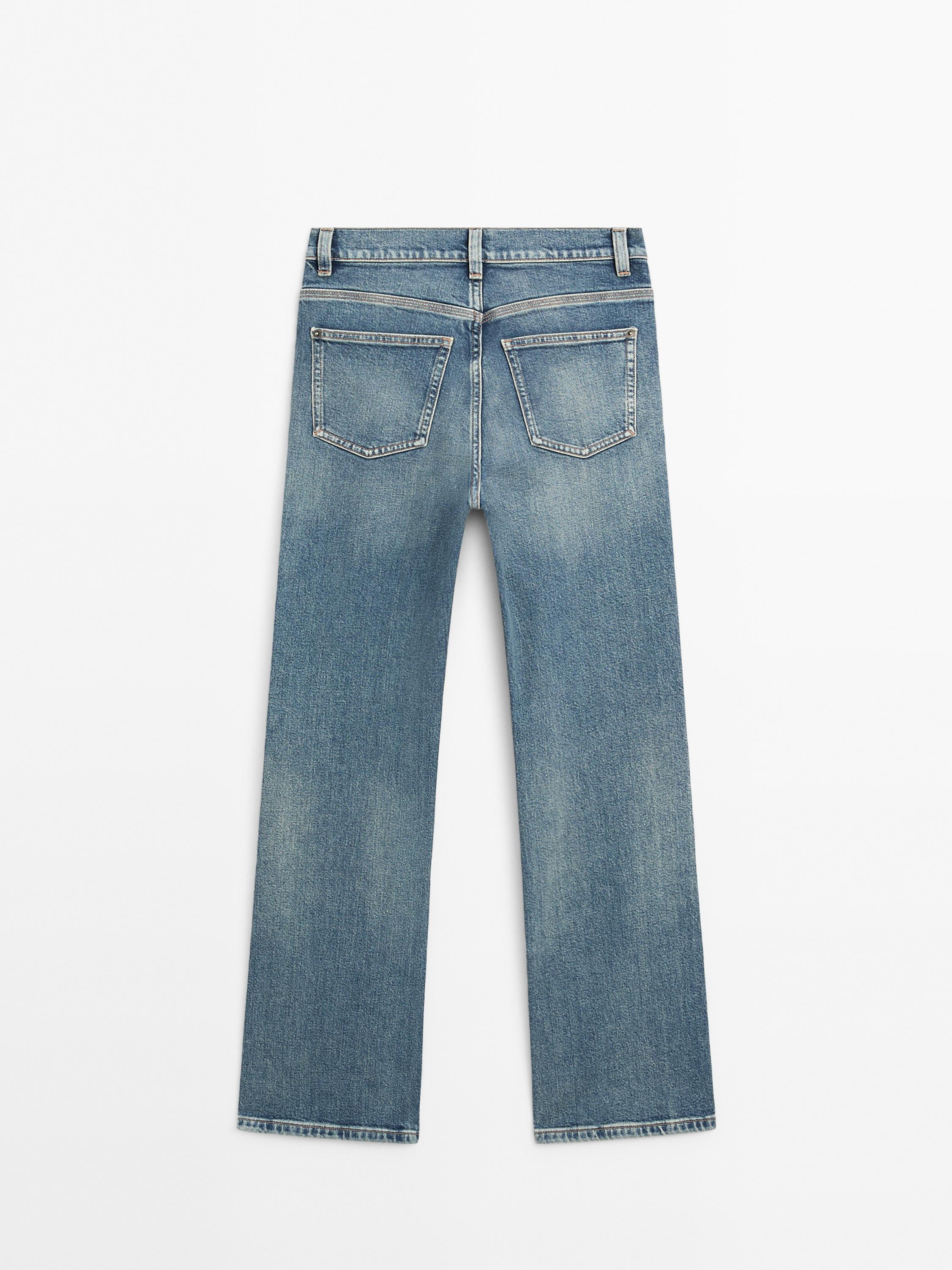 High-waist boot-cut jeans