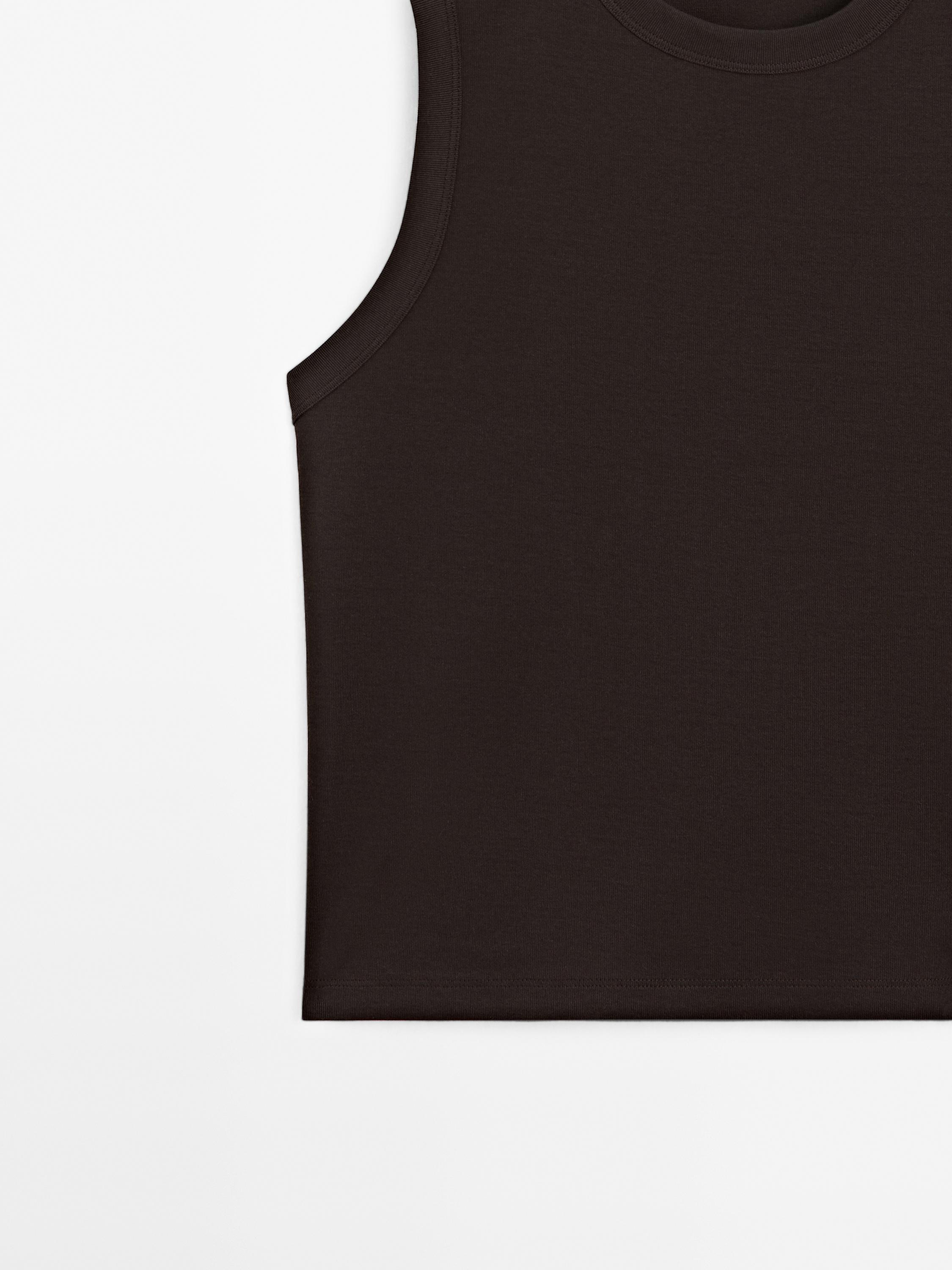 Mercerised cotton crew neck T-shirt