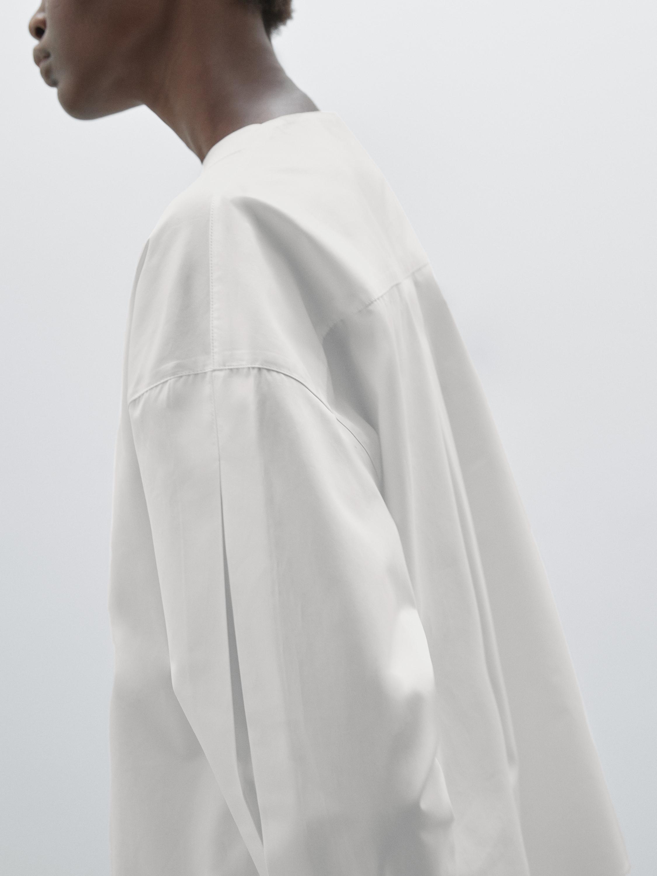 Poplin shirt with chest detailing