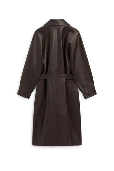 Long nappa leather trench coat with belt - LIMITED EDITION — Chocolate 7