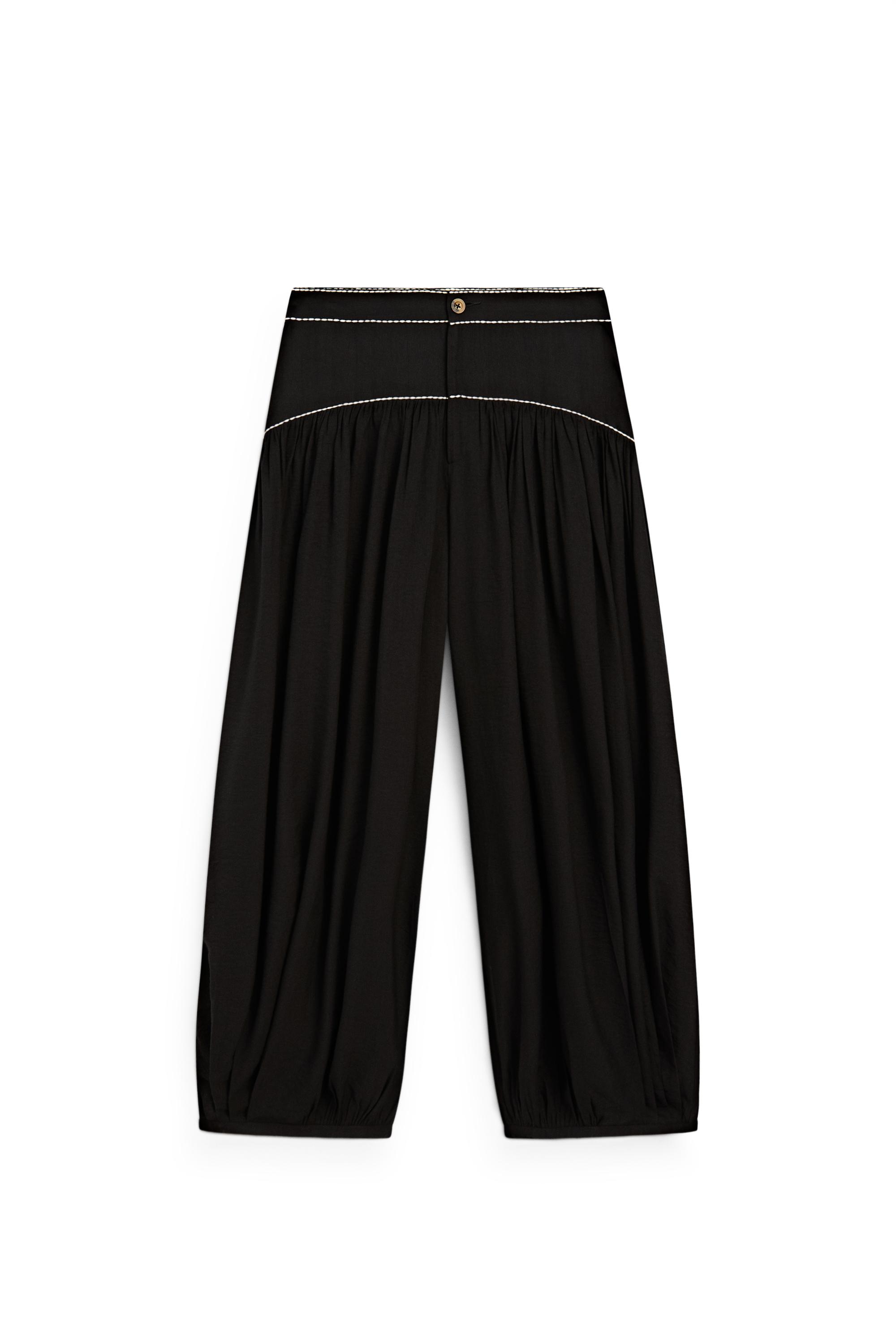 Kontrast dökümlü pantolon