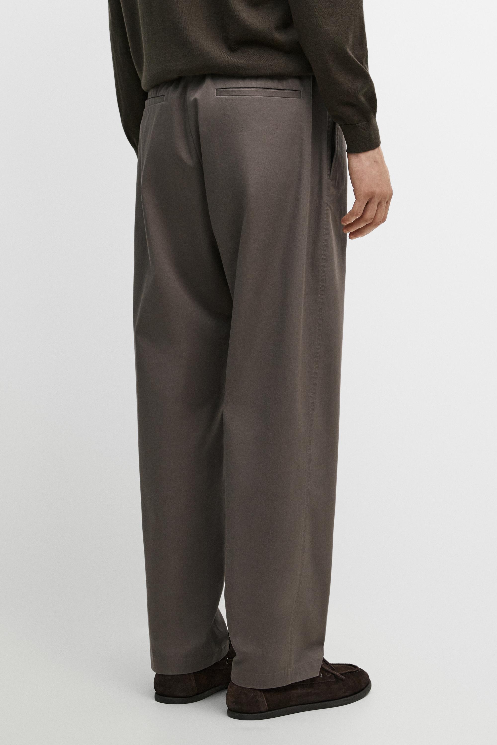 Cotton blend jogger fit pants — GREY