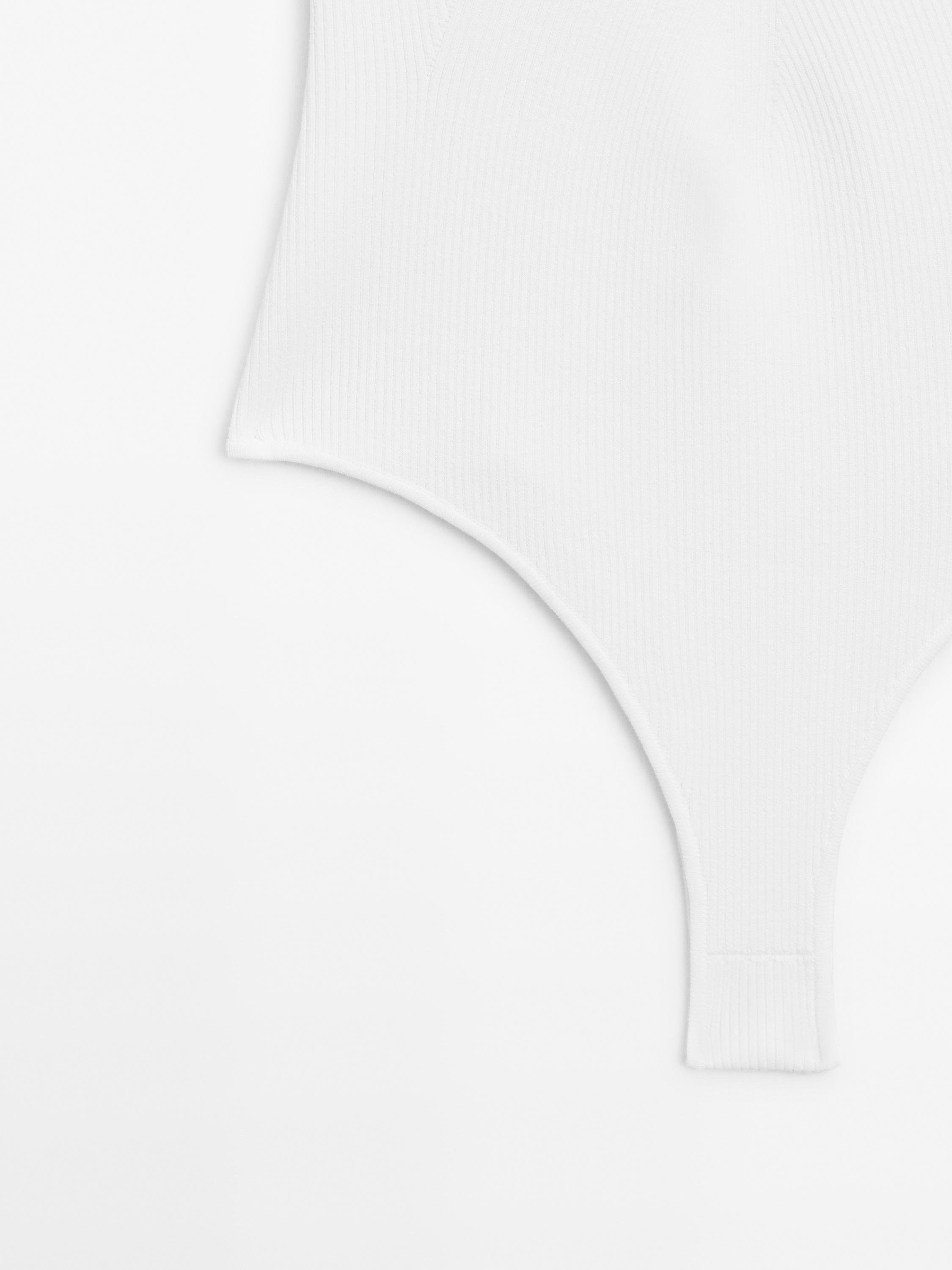 Knit halter bodysuit with V-neck - STUDIO