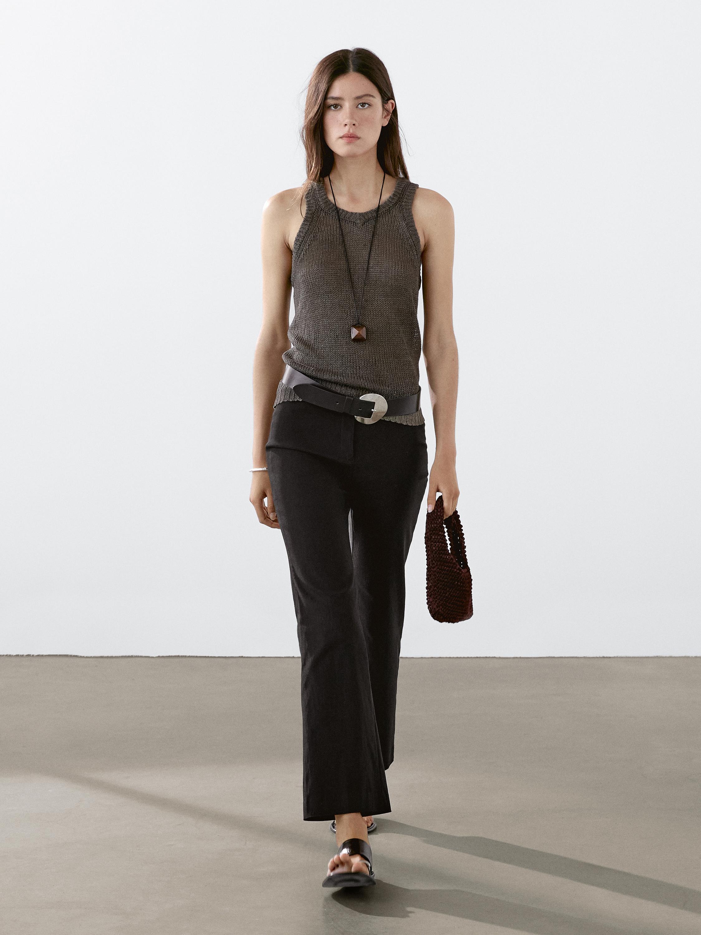 100% linen knit top
