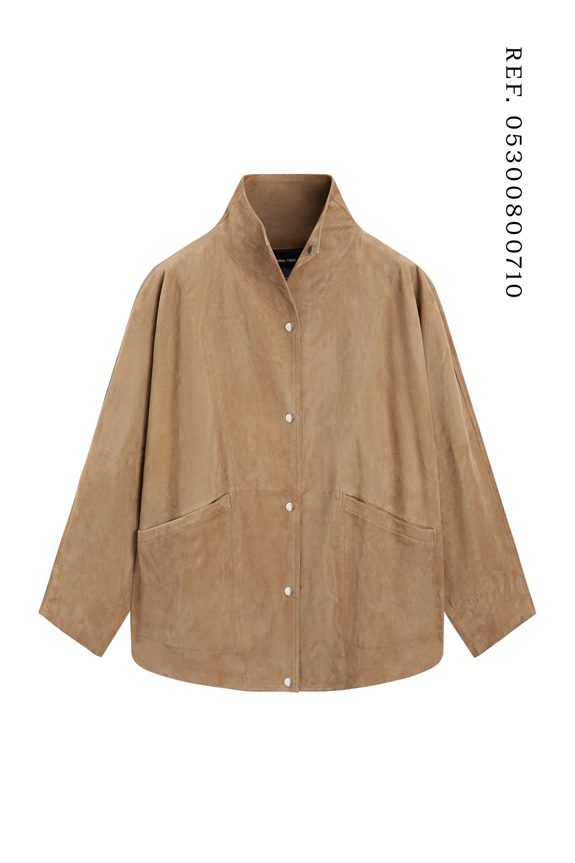 Oversize suede leather jacket — SAND