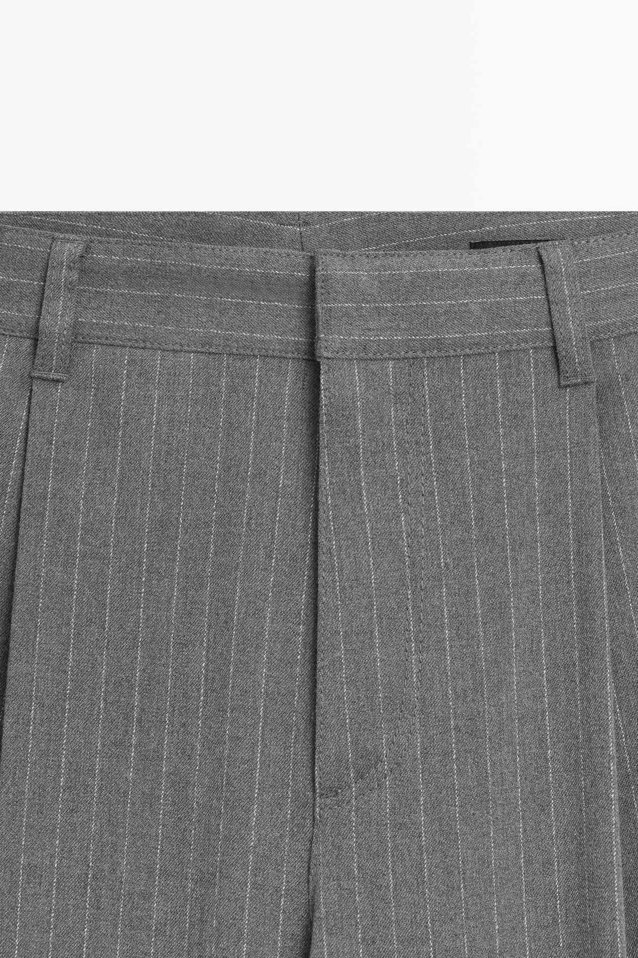 Pinstripe wide-leg pants — ANTHRACITE GREY