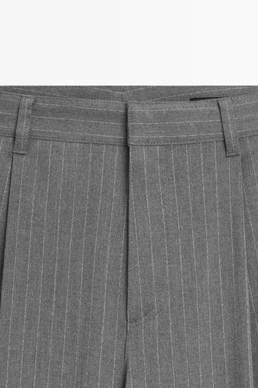 Pinstripe wide-leg pants — ANTHRACITE GREY 9