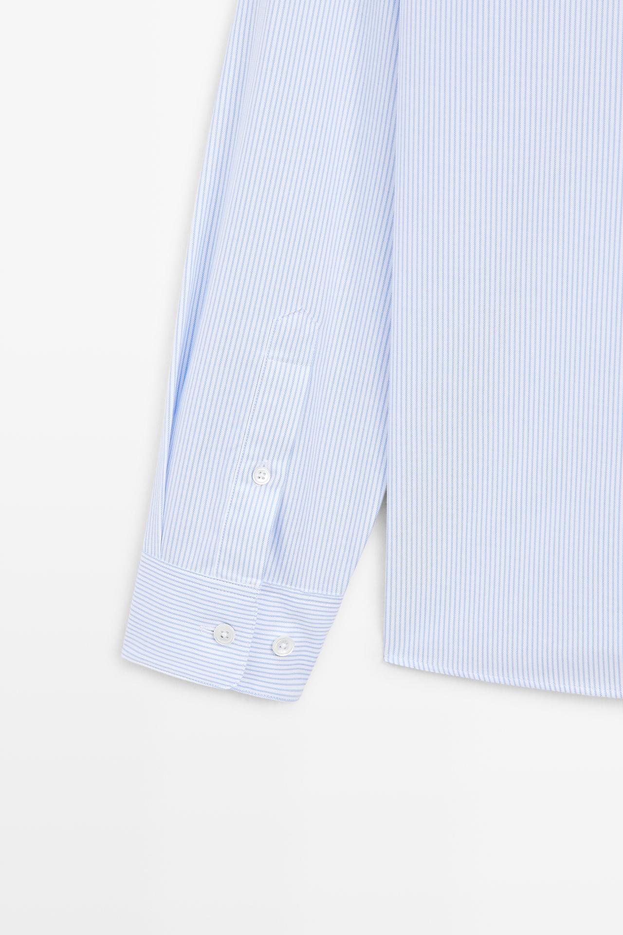 Pinstriped regular fit shirt — Sky blue