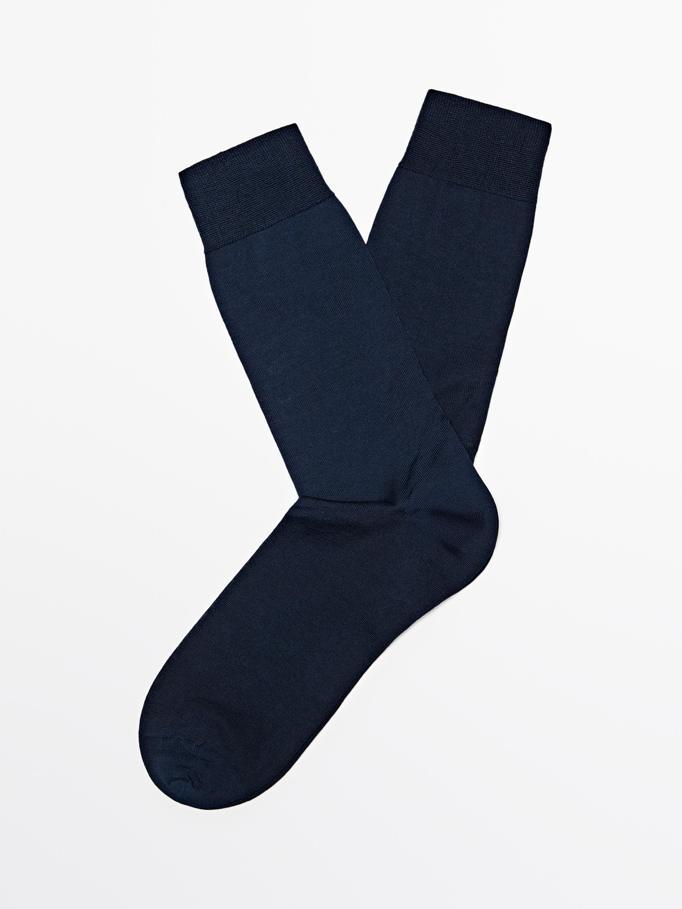Plain smart socks — NAVY BLUE
