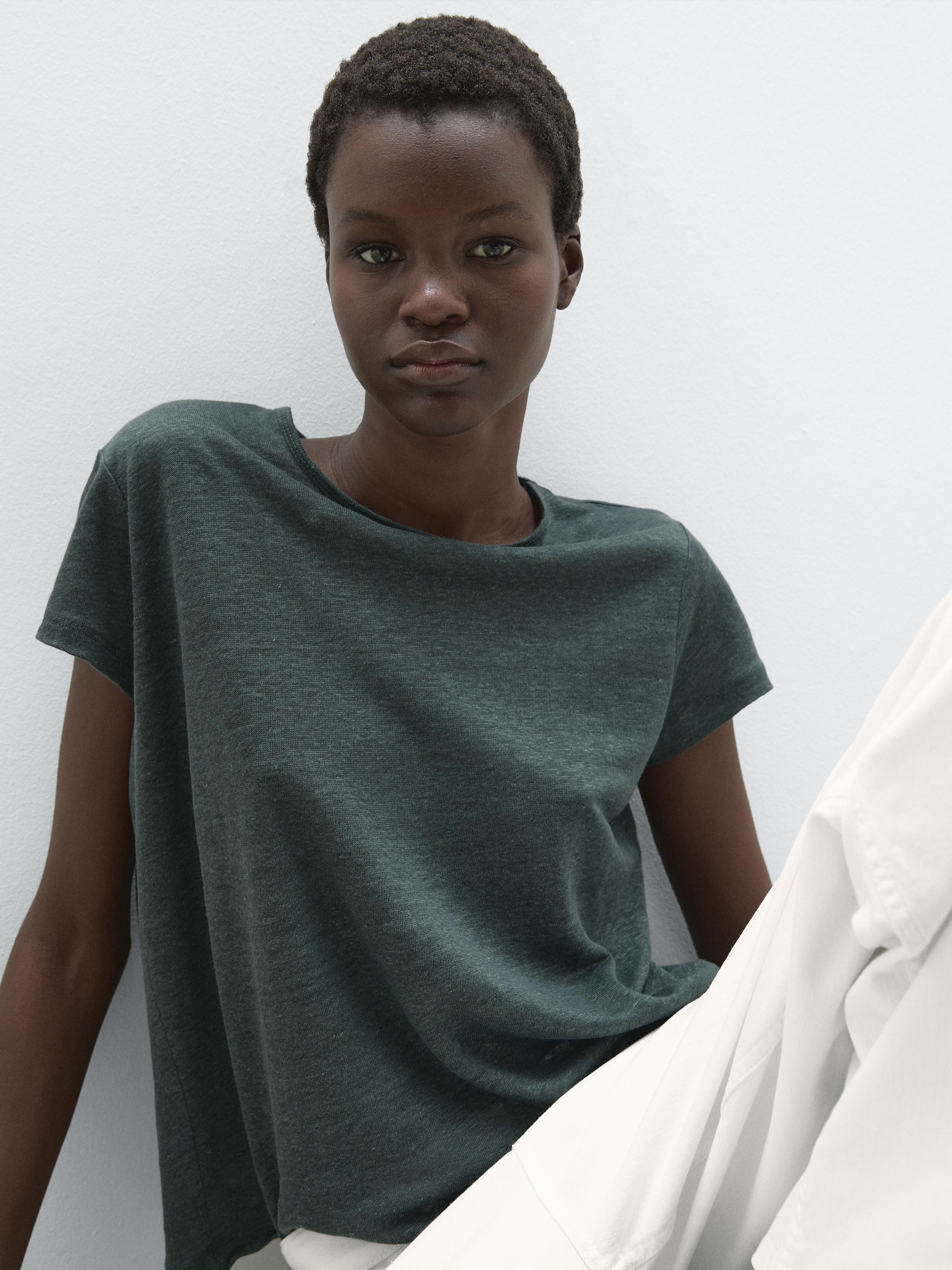 100% linen short sleeve T-shirt