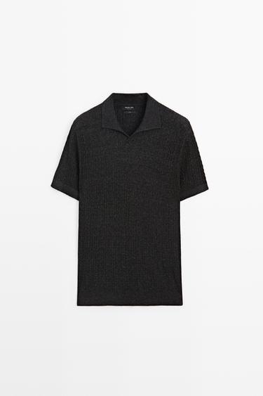 100% Cotton Knit Polo — CHARCOAL 2