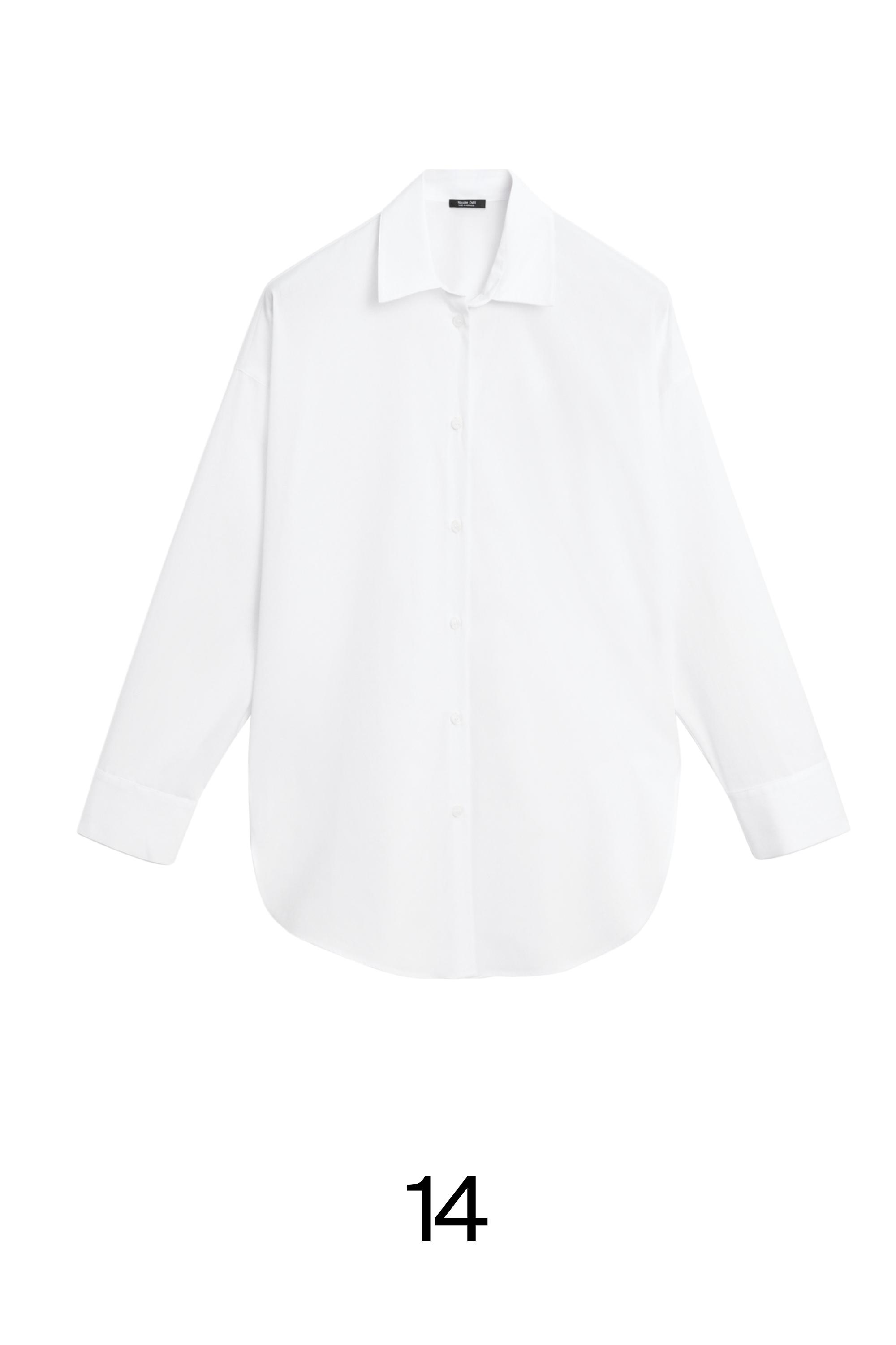 100% cotton poplin shirt — WHITE