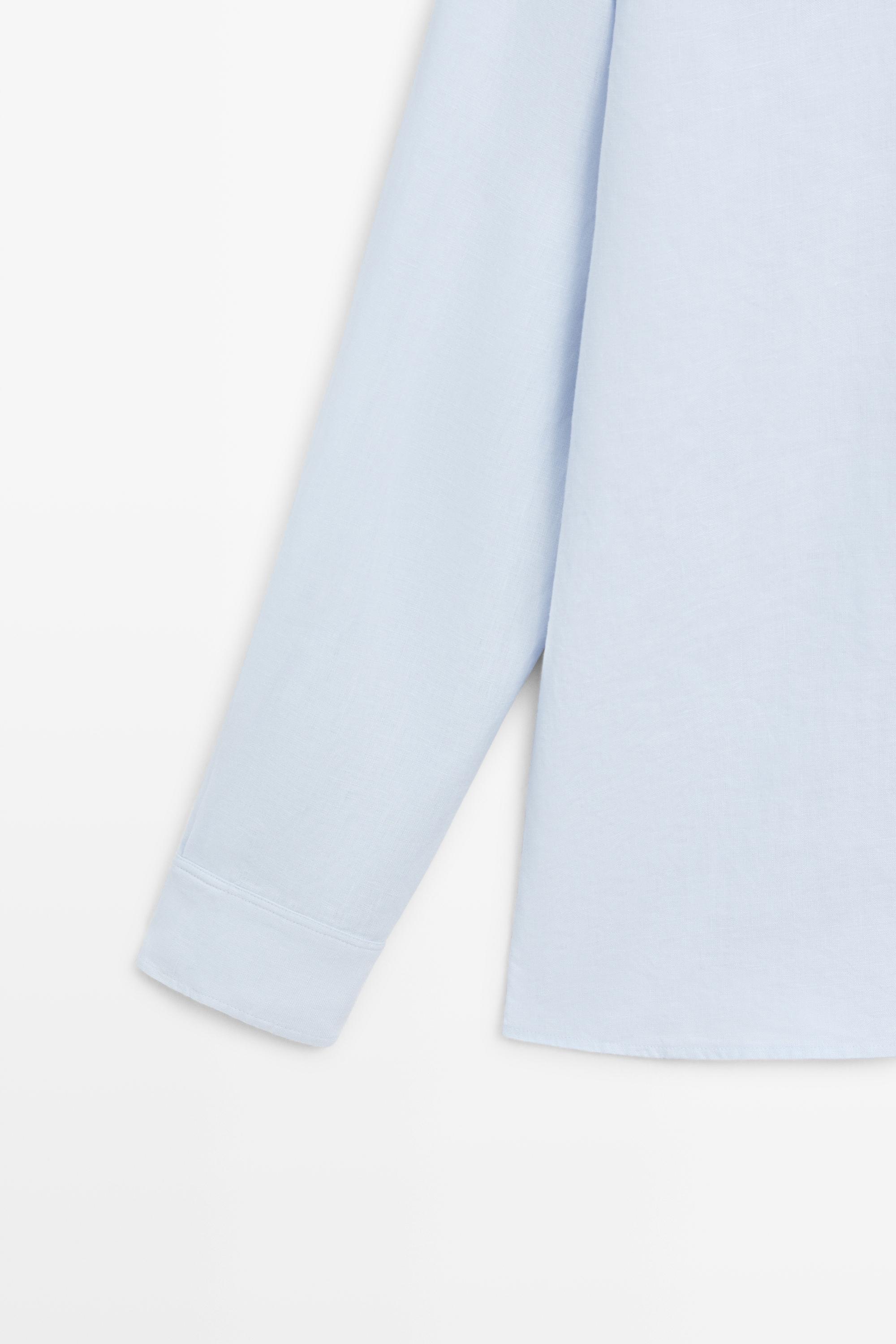 100% linen regular fit shirt — Sky blue