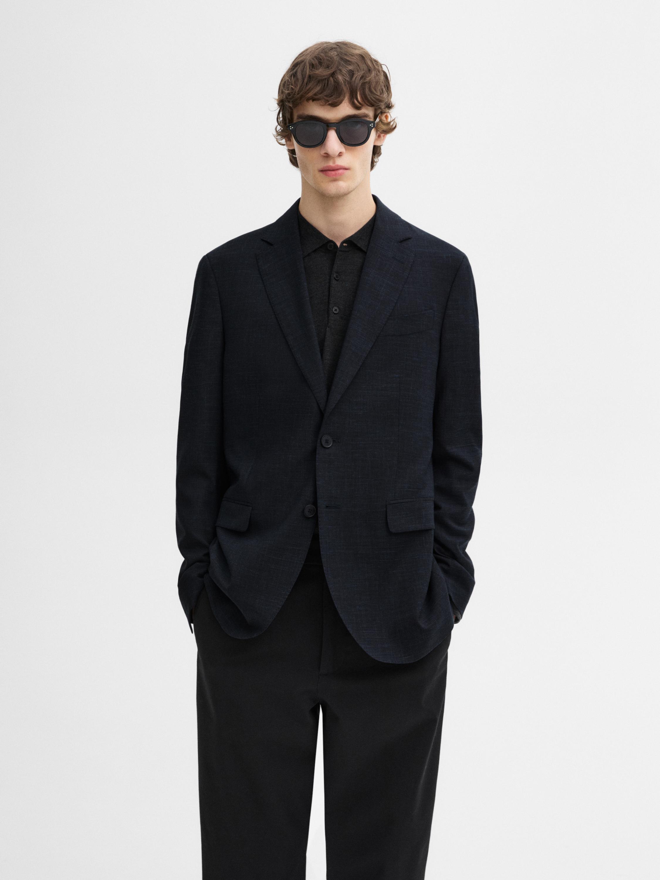 Wool blend smart blazer