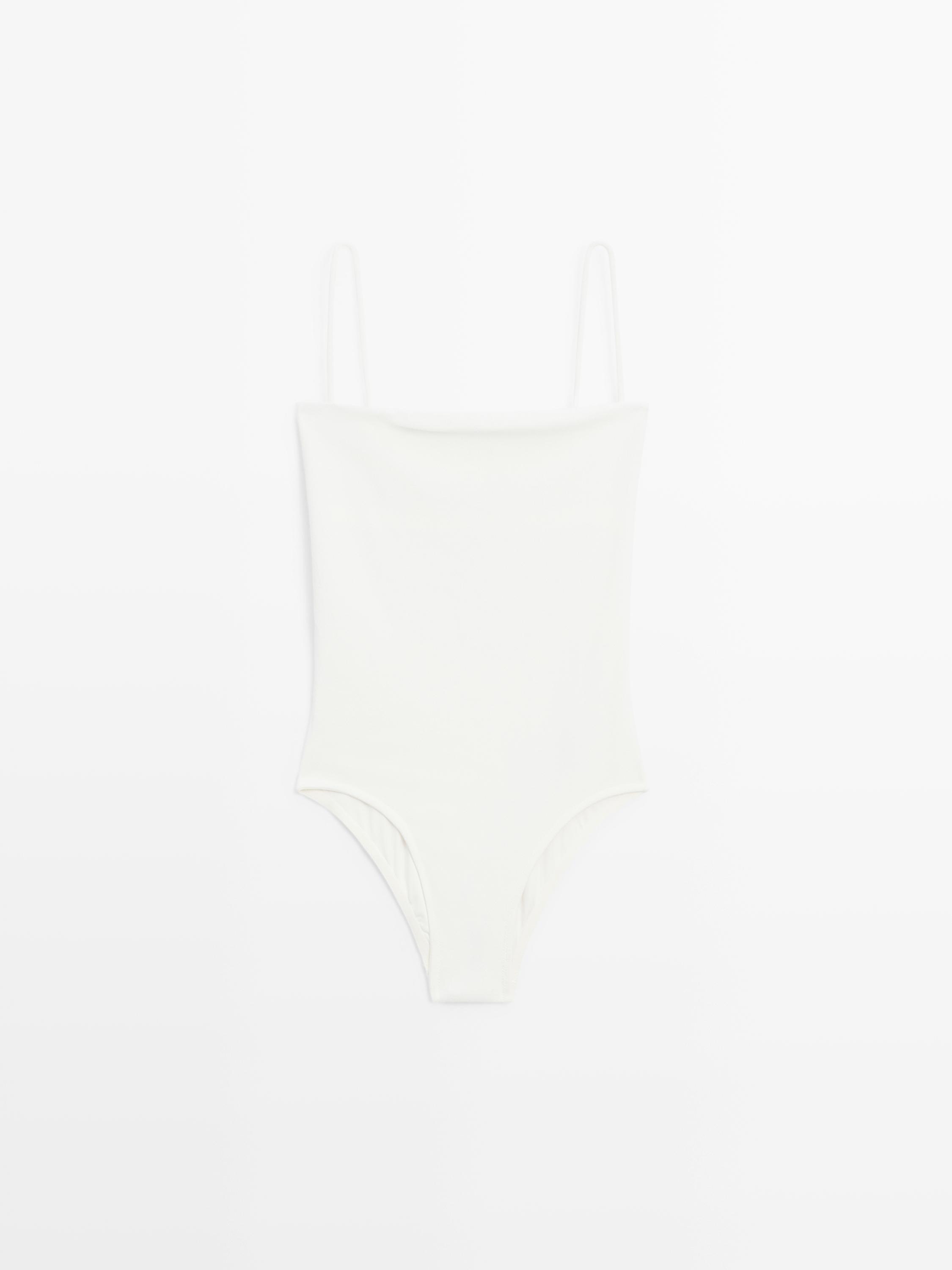 Bandeau swimsuit with back detail
