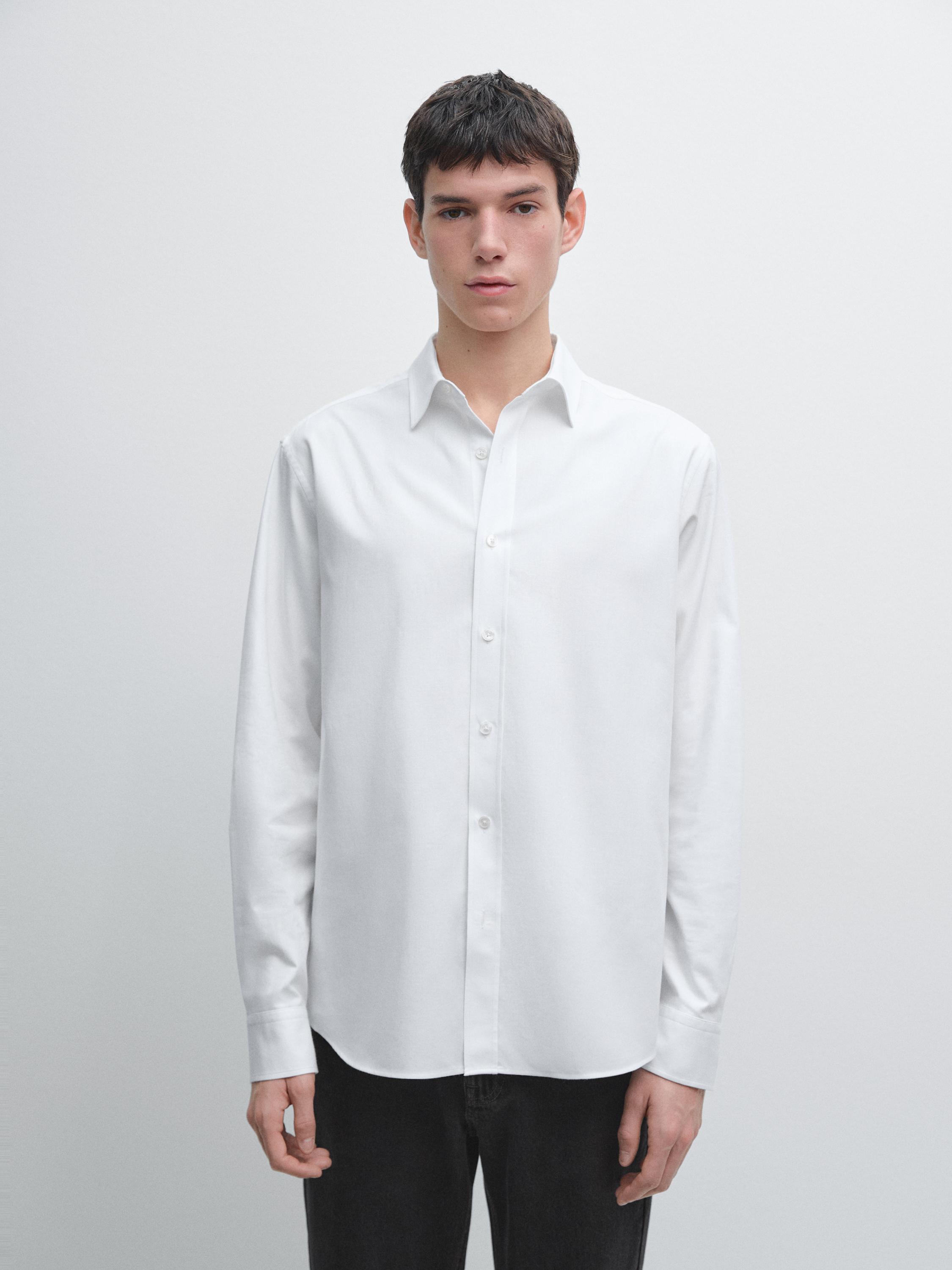 Regular fit melange shirt