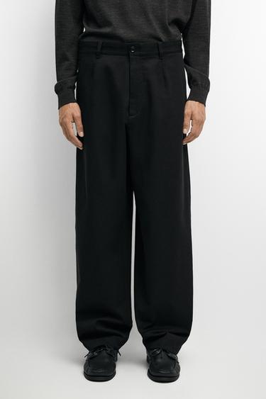 Barrel fit pants with pleat detail — BLACK 3