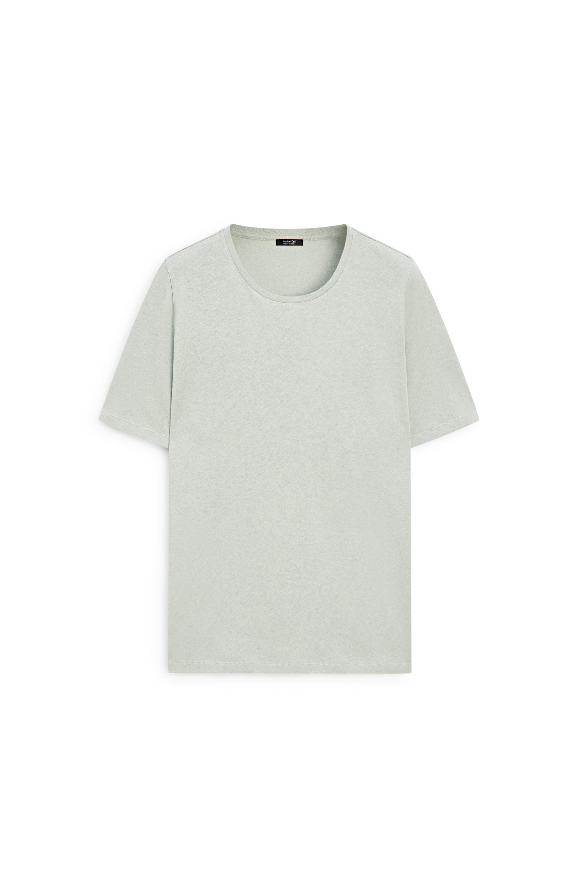 Short sleeve linen and cotton T-shirt — GREEN
